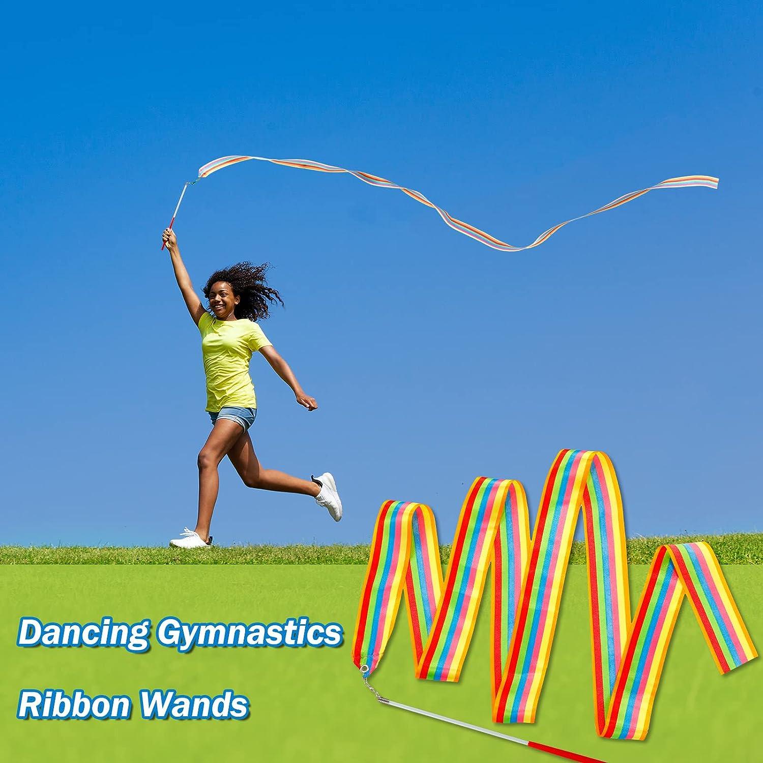 10-Foot Rainbow Twirling Dance Ribbon Gymnastics Cosplay Marching Dress-Up  Fun