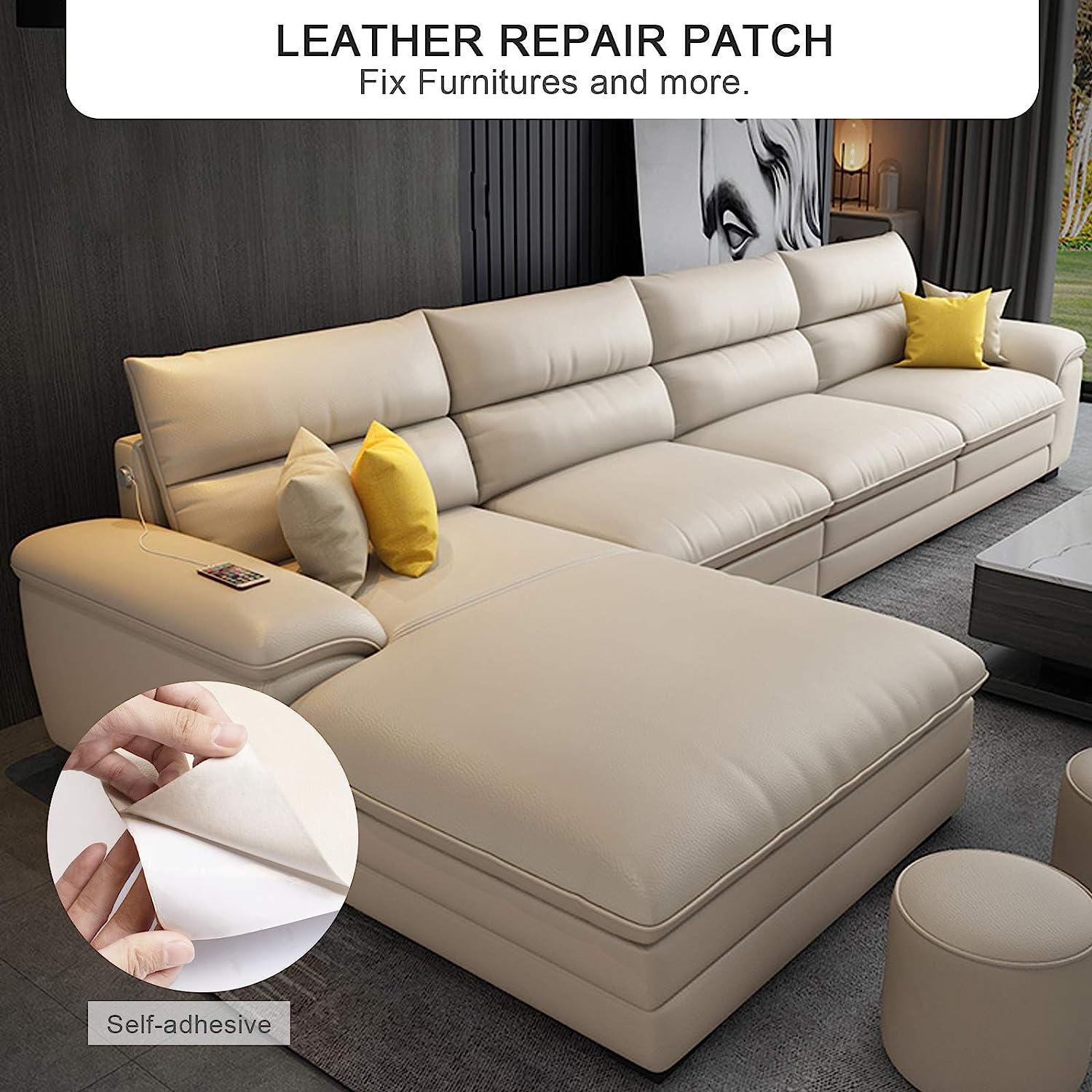 Self Adhesive Leather Repair Kit Furniture 8.3×11 inch Leather Patch Tape  for Car Seat, Couch Jacket Sofa Dark Brown