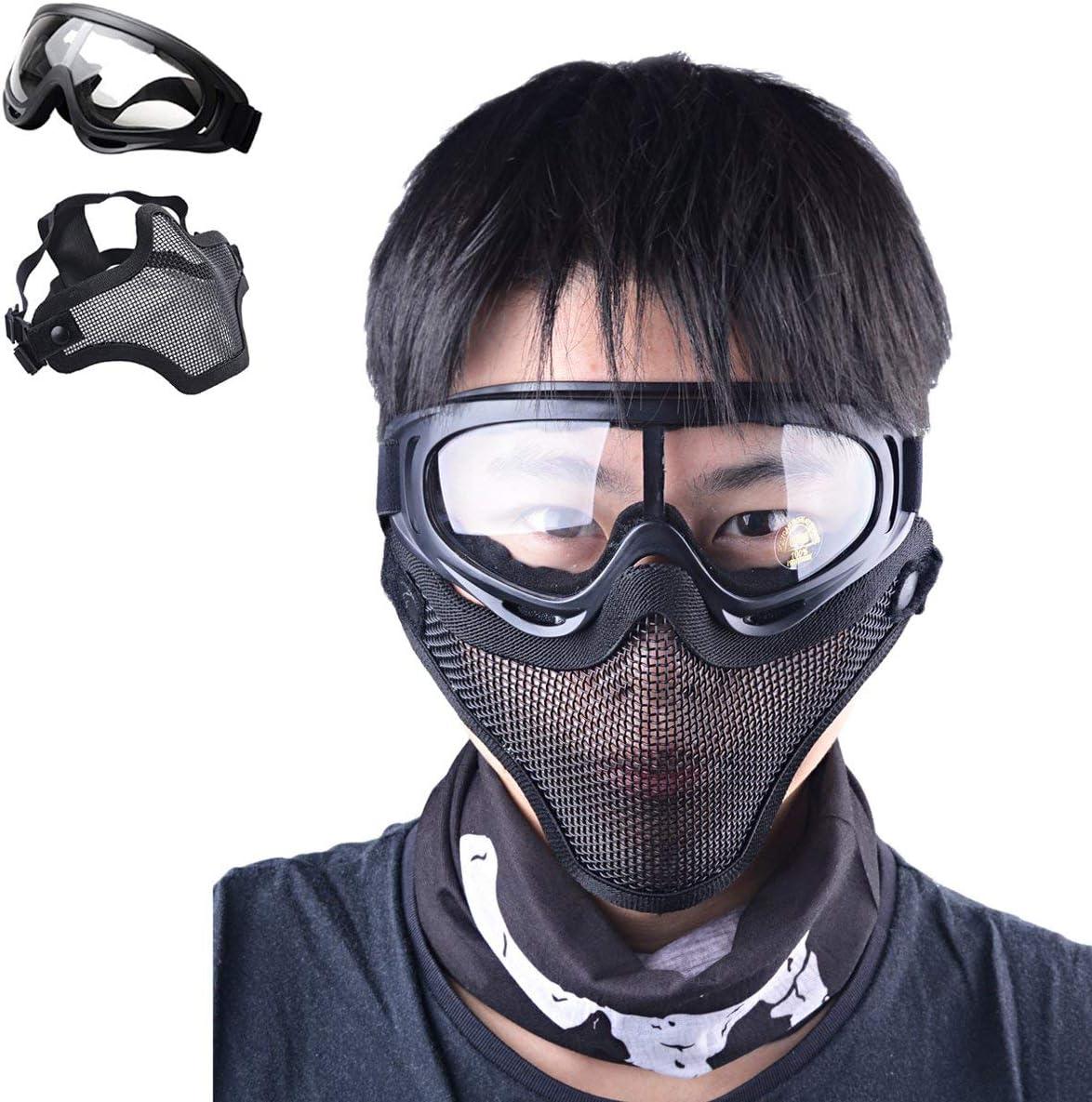 Outgeek Airsoft Mask Full Face Mask with Steel Mesh