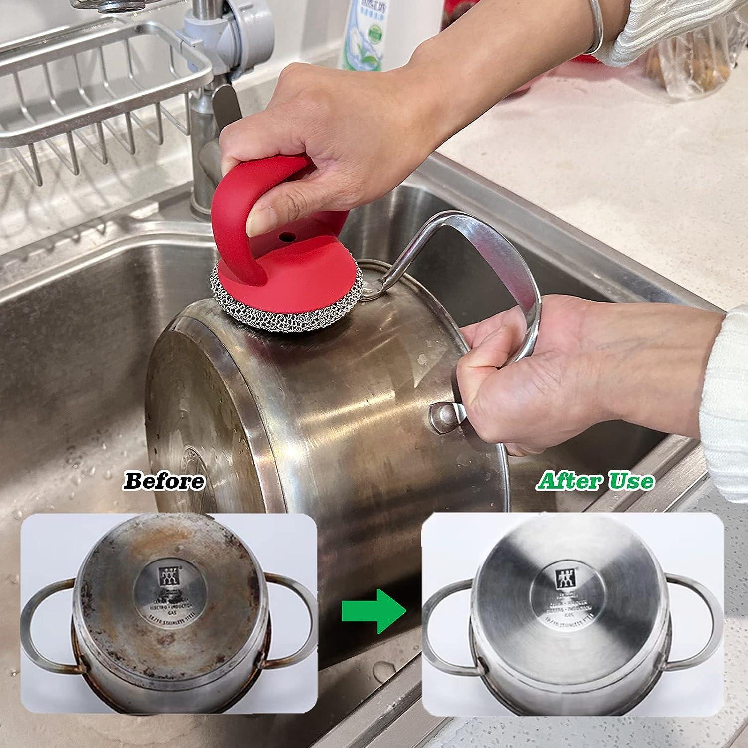 Stainless Steel Cleaner Chain Mail Scrubber Home Cookware Cleaning Tool Cast  Iron Clean Chain Pot Strainer