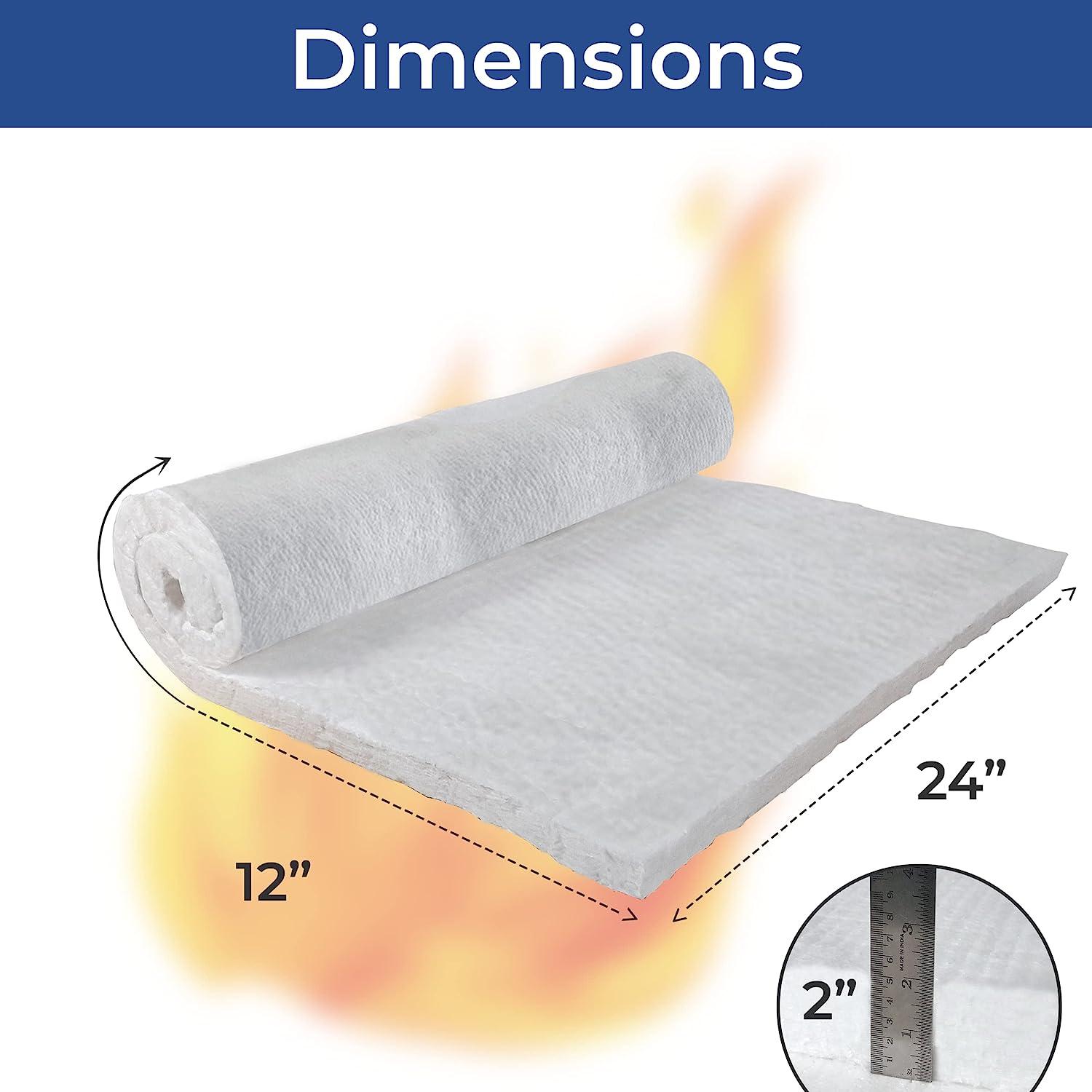 WMEIE Ceramic Fiber Insulating Blanket, High Density High Temperature  2300F, Durable, Lightweight, for Wood Stoves Fireplaces Furnaces Forges  Kiln