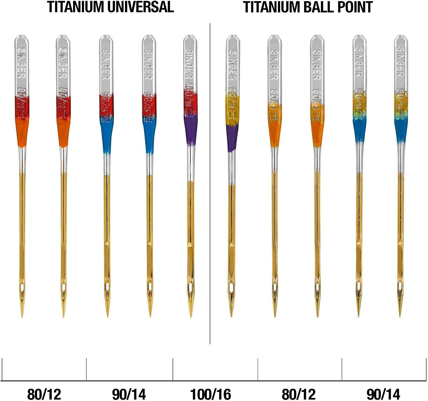 SINGER® Titanium Universal & Ball Point Needles, Assorted Sizes
