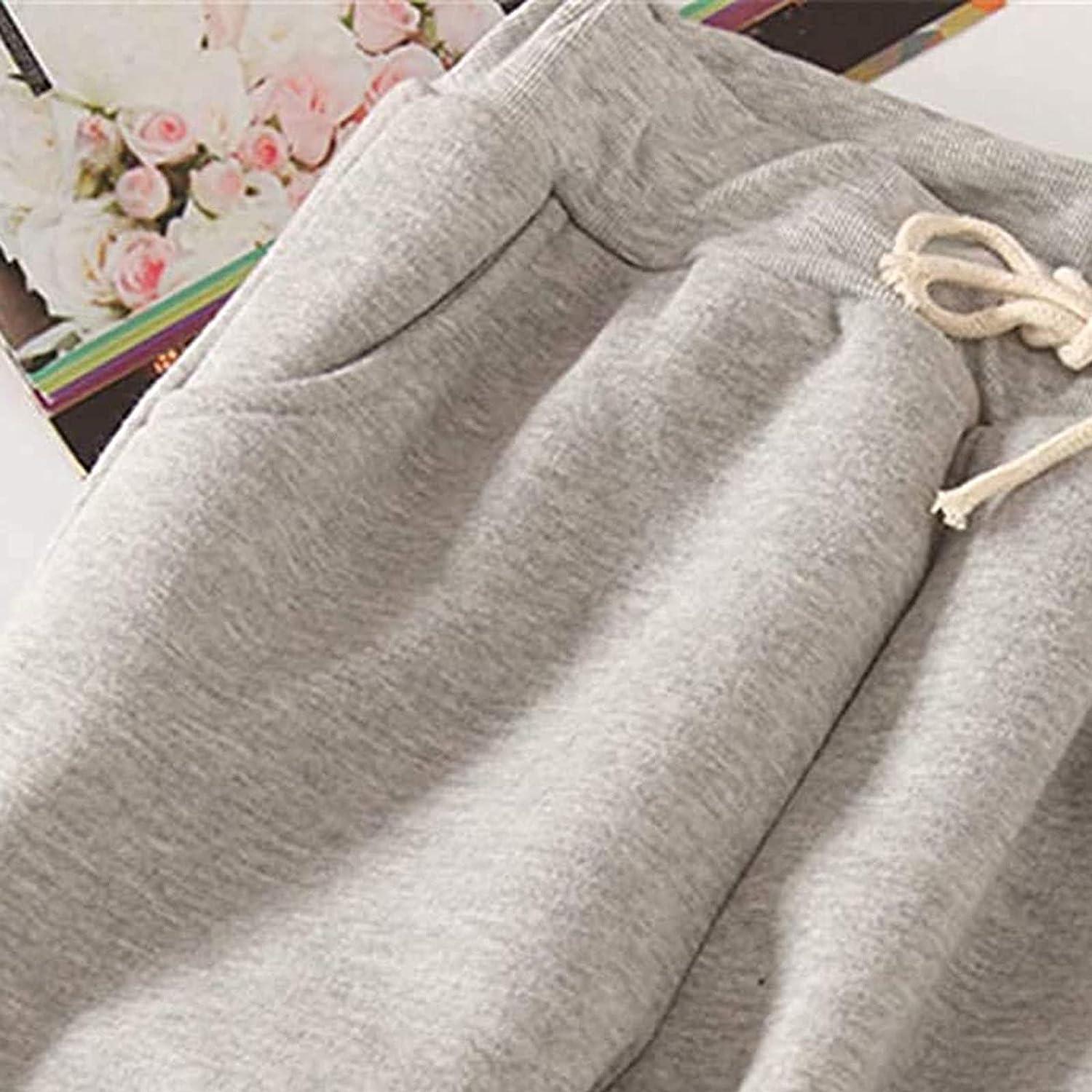 Women Mens Sherpa Lined Sweatpants Warm Fleece Drawstring Joggers Casual  Comfy Running Athletic Pants with Pockets 