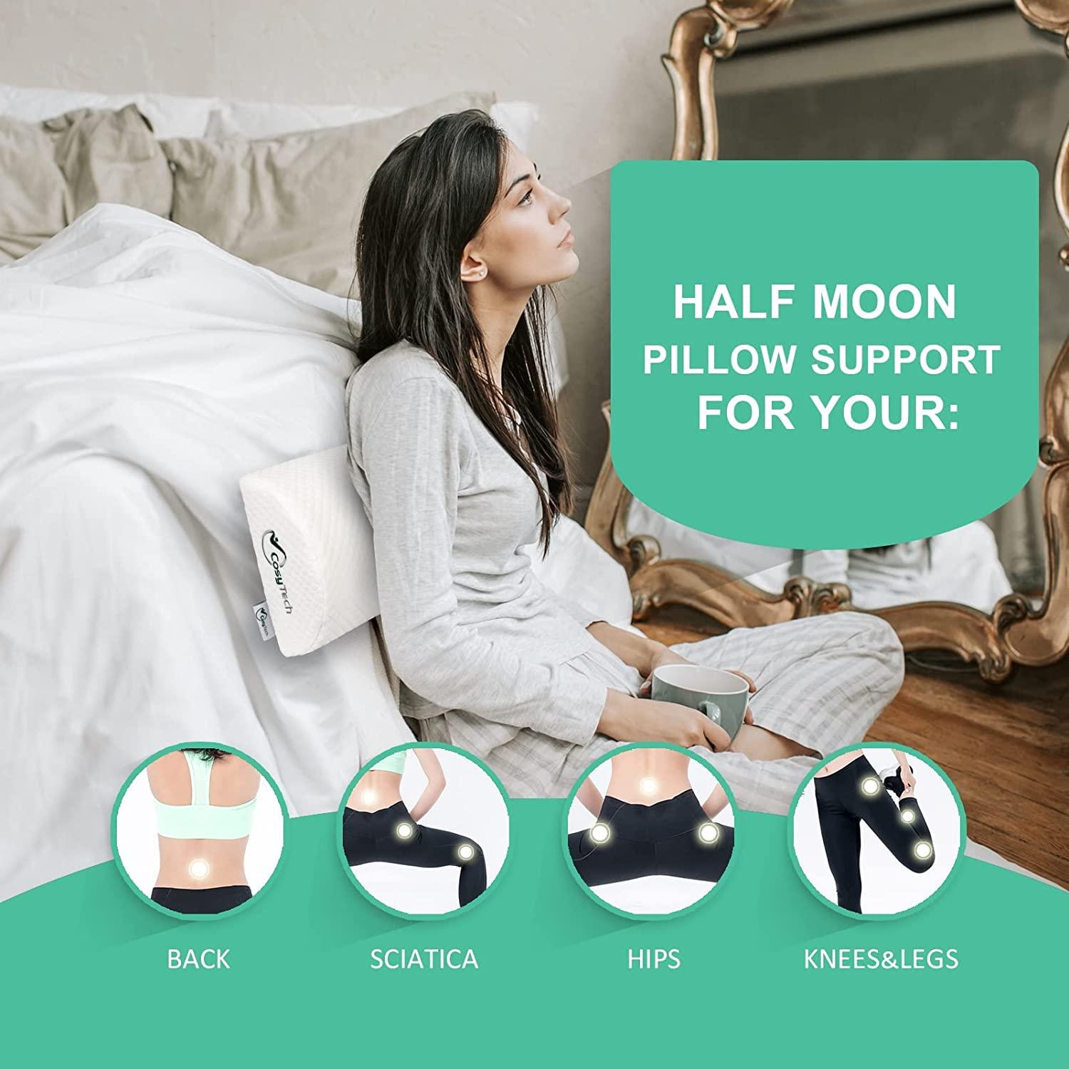 Knee Pillow Sleeping HALF MOON Cushion Side Foam Back Support Pain Relief  Pillow