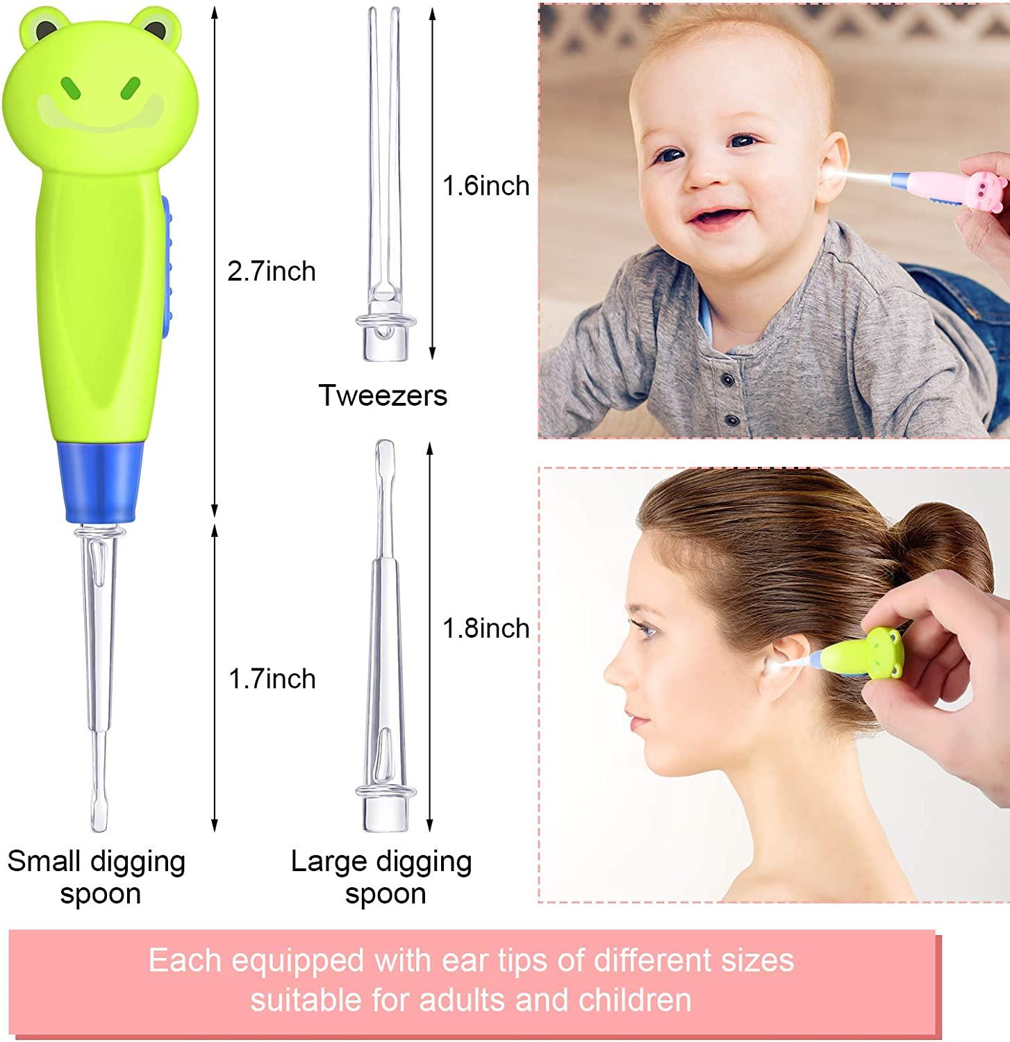 Toddmomy Ear Cleaning Forcep with Light Baby Ear Cleaner with Octopus  Pattern Cartoon Ear Scope Ear Spoon Earwax Removal Tool