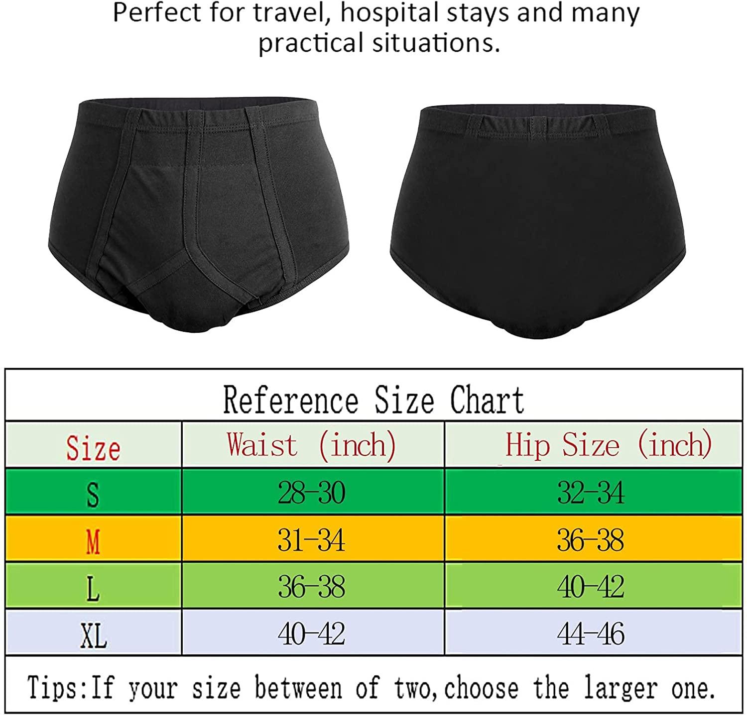 Men's Incontinence Underwear 3-Packs Bladder Control Briefs Washable Urinary  Underwear for Men Cotton Incontinence Briefs with Front Absorption Area  Incontinence Boxer Briefs Large (Pack of 3)