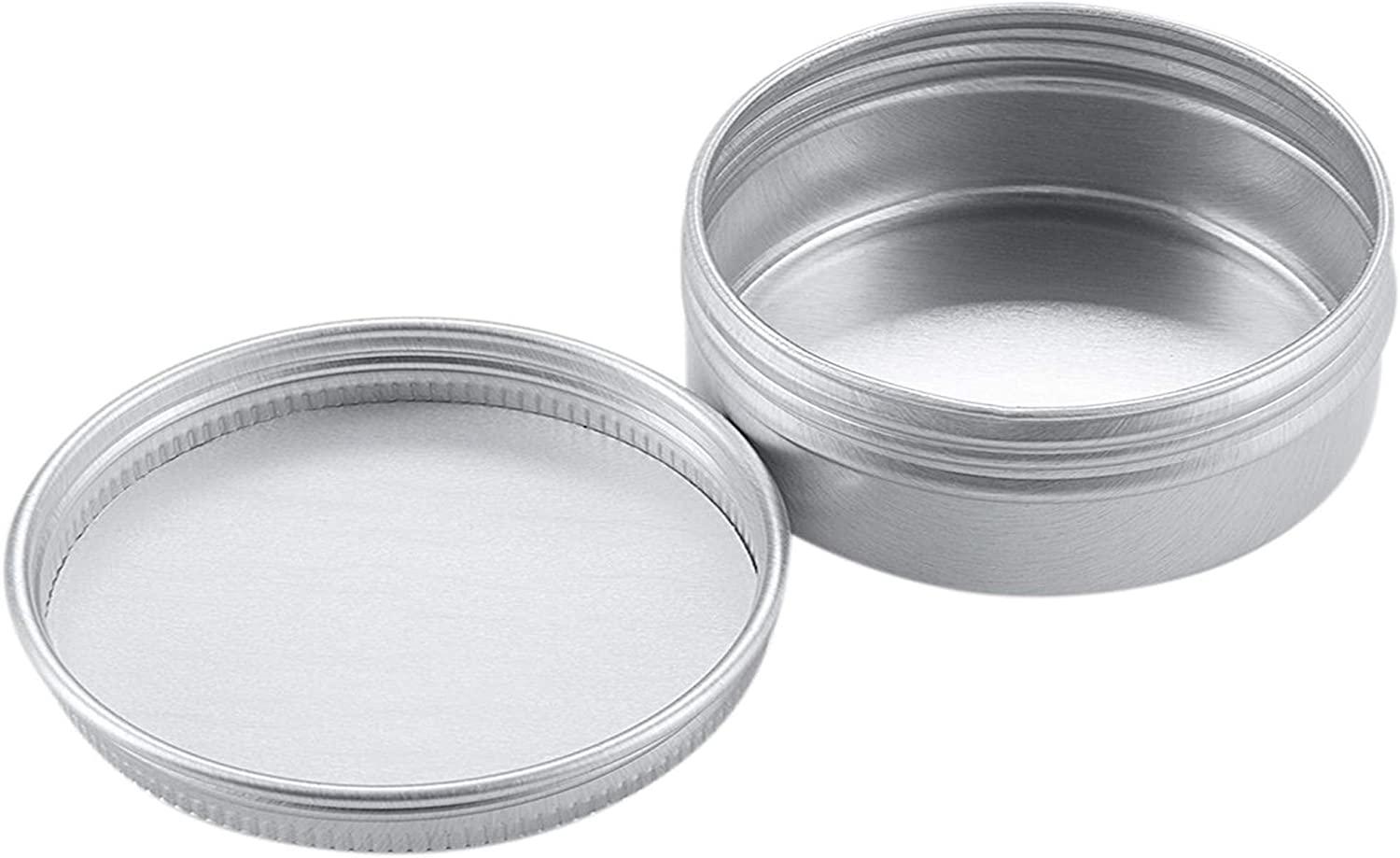 Hulless 0.5 Ounce Aluminum Tin Jar Refillable Containers 15 ml Aluminum Screw Lid Round Tin Container Bottle for Cosmetic ,Lip Balm, Cream, 12 Pack.