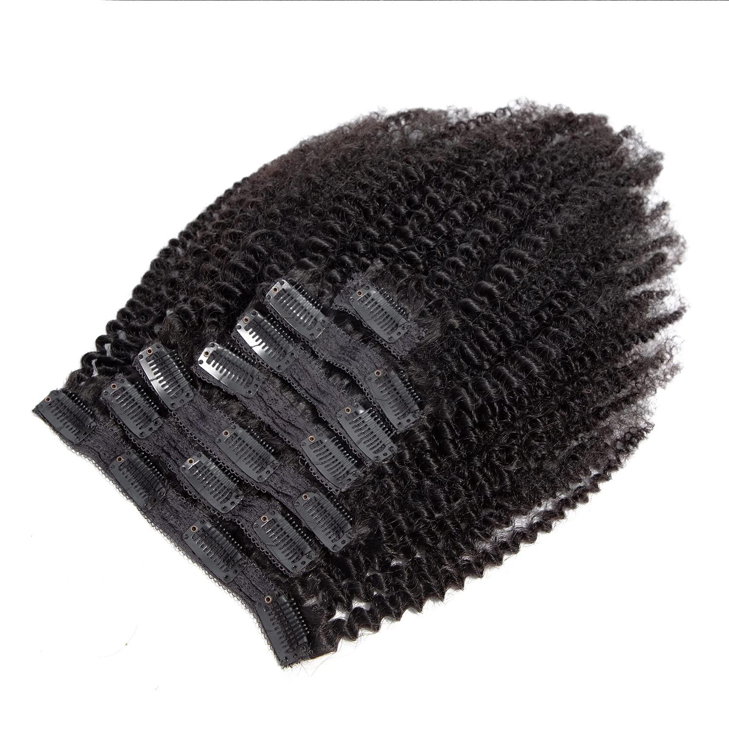 Afro Kinky Curly Clip in Hair Extensions Brazilian Virgin Hair 4B 4C Afro  Kinky Curly Clip Ins 7pcs Kinky Curly Clip in Human Hair Extensions for