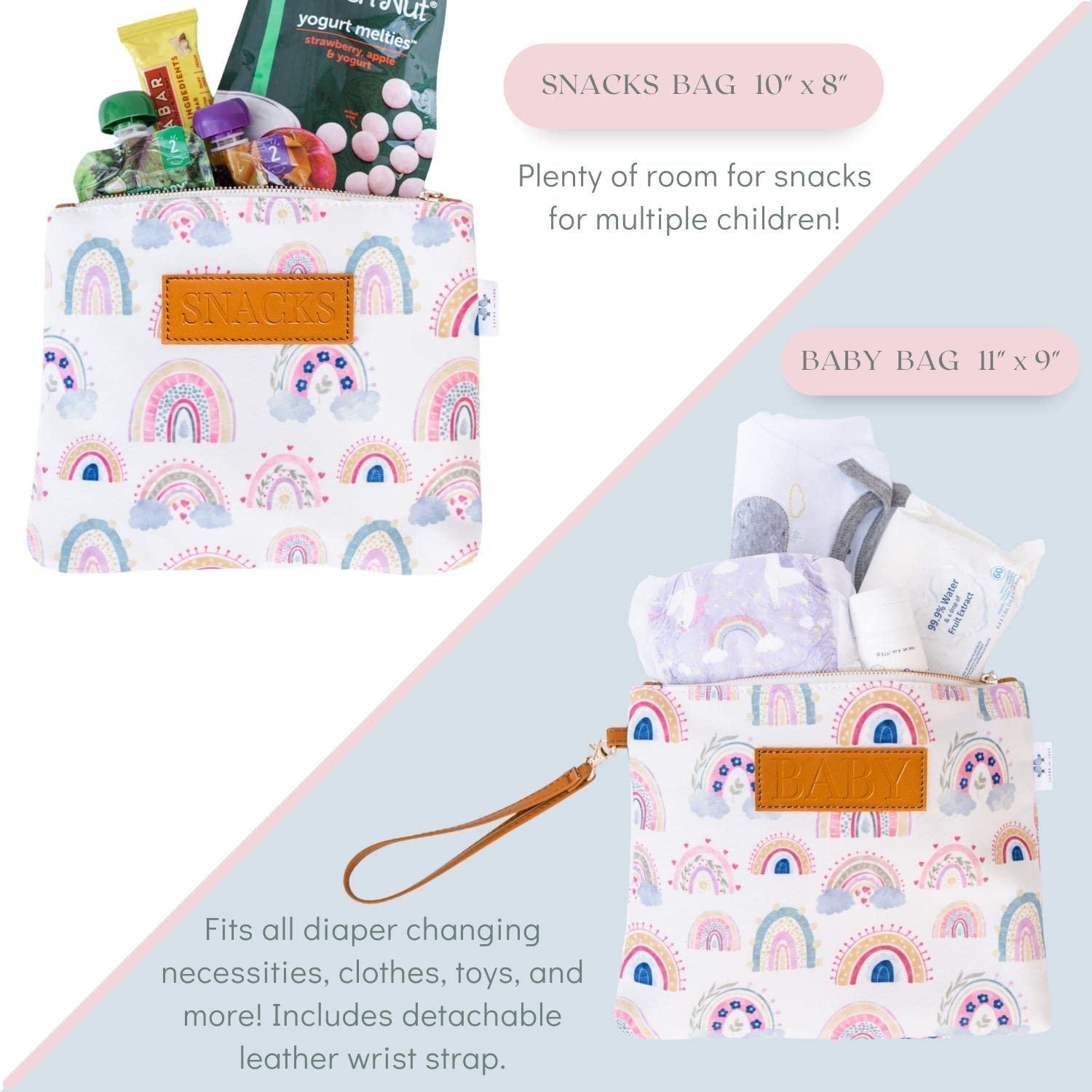 Diaper Bag Organizing Pouches (Set of 4) - Rainbow Diaper Bag Organizer  Pouches - Baby Diaper Clutch Bag, Wet Bag, Mama Bag, Snacks Diaper Bag  Insert - Waterproof Lining - Diaper Bag Organizer Insert