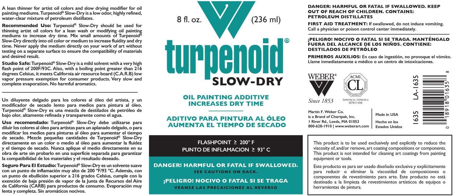 Weber 1635 Turpenoid Slow-Dry Oil Painting Additive 236ml Bottle 1 Each  Clear