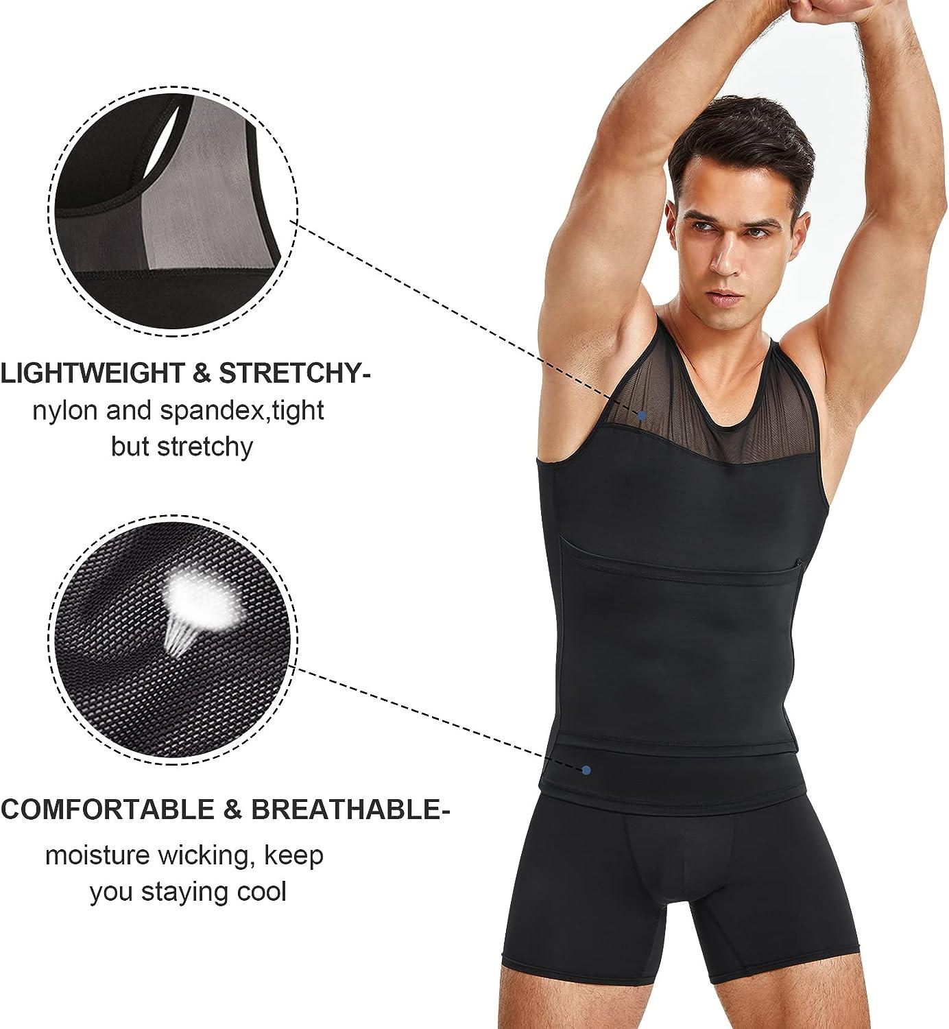 Molutan Men Compression shirt Slimming Vest Body Shaper Workout
