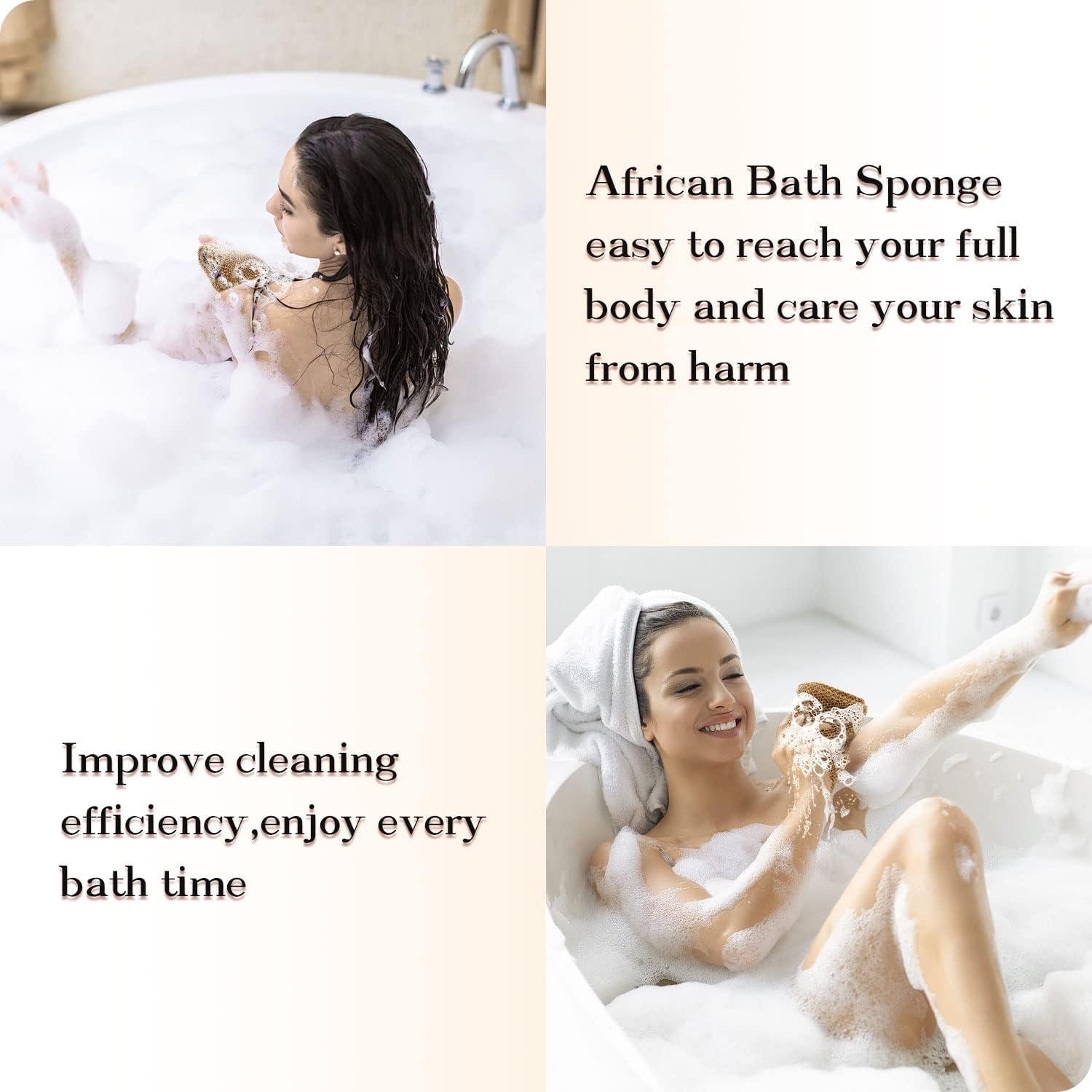 3 Pieces African Net Sponge with Handles Long African Exfoliating Net  Washcloth Bath Sponge Net Cloth Wash Net Body Back Scrubber for Shower  Loofah