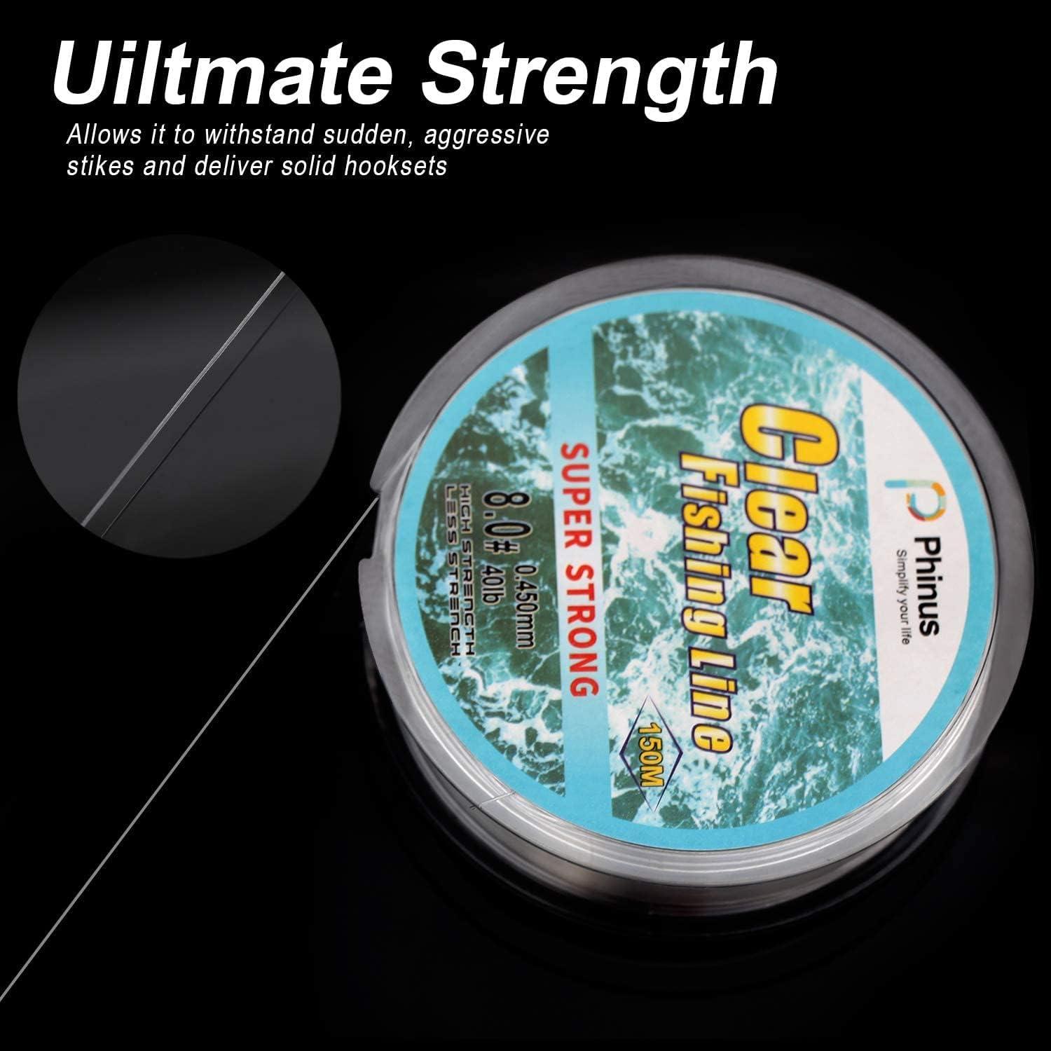 Phinus Fishing Wire 492FT/164Yard/150M 8.0#, Clear Fishing Line Jewelry String Invisible Nylon Thread for Hanging Decorations, Beading and Crafts