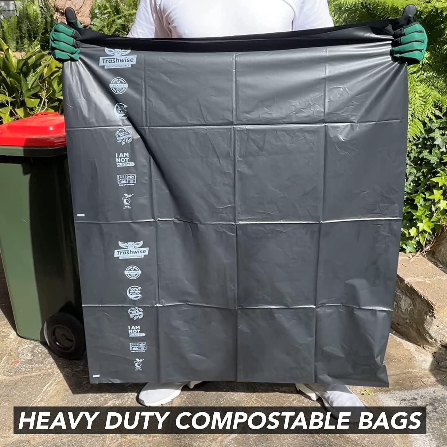 TRASHWISE 42 Gallon 100% Compostable Trash Bags Heavy Duty 3mils, Large  Contractor Bags 12 Count, Yard Lawn Leaf Paper or Household Waste, Eco &  Earth Friendly Garbage Bag Certified OK to Compost