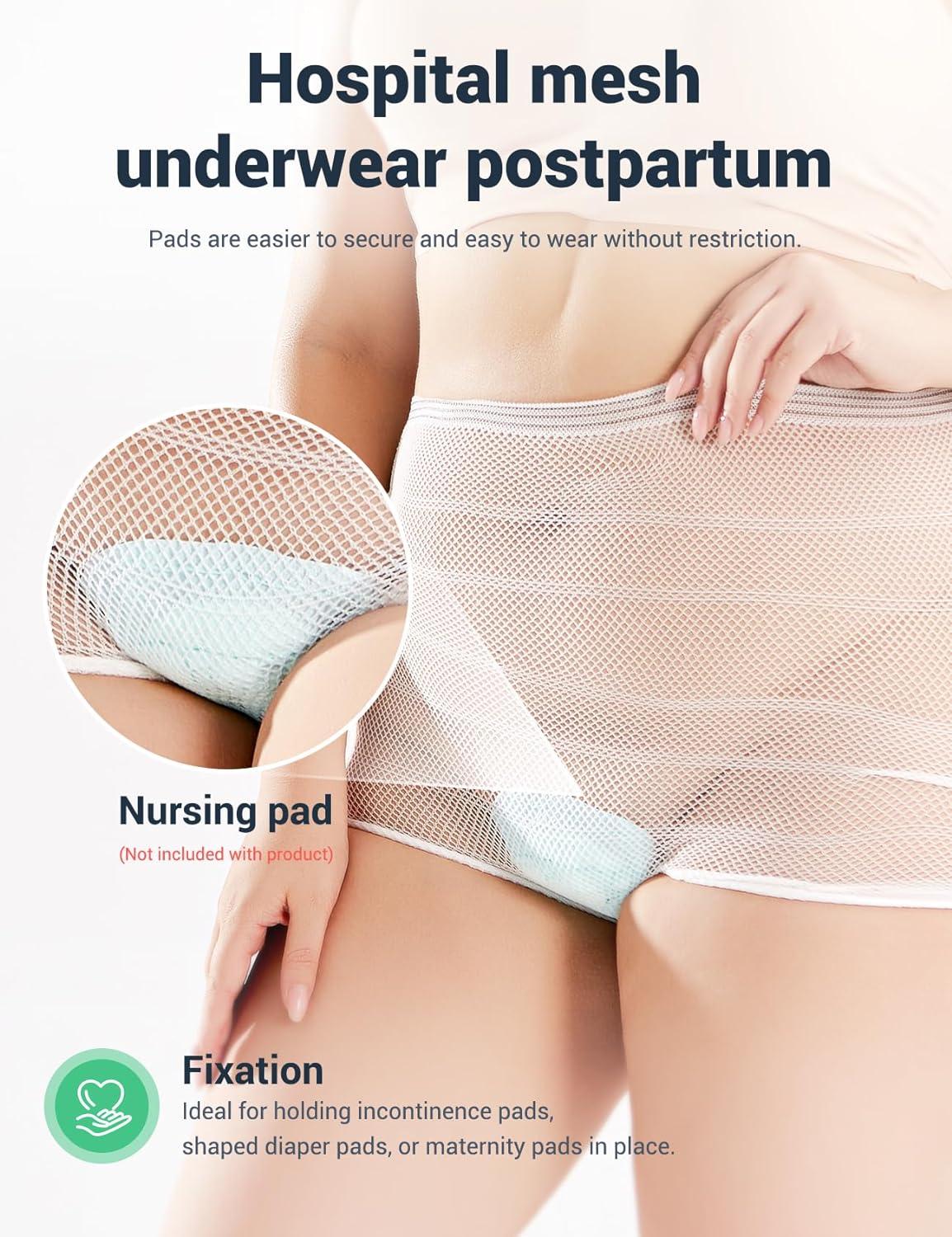 Mesh Underwear Postpartum 4 Count Disposable Postpartum Underwear Hospital Mesh  Panties for Post C-Section, Maternity Briefs - Washable