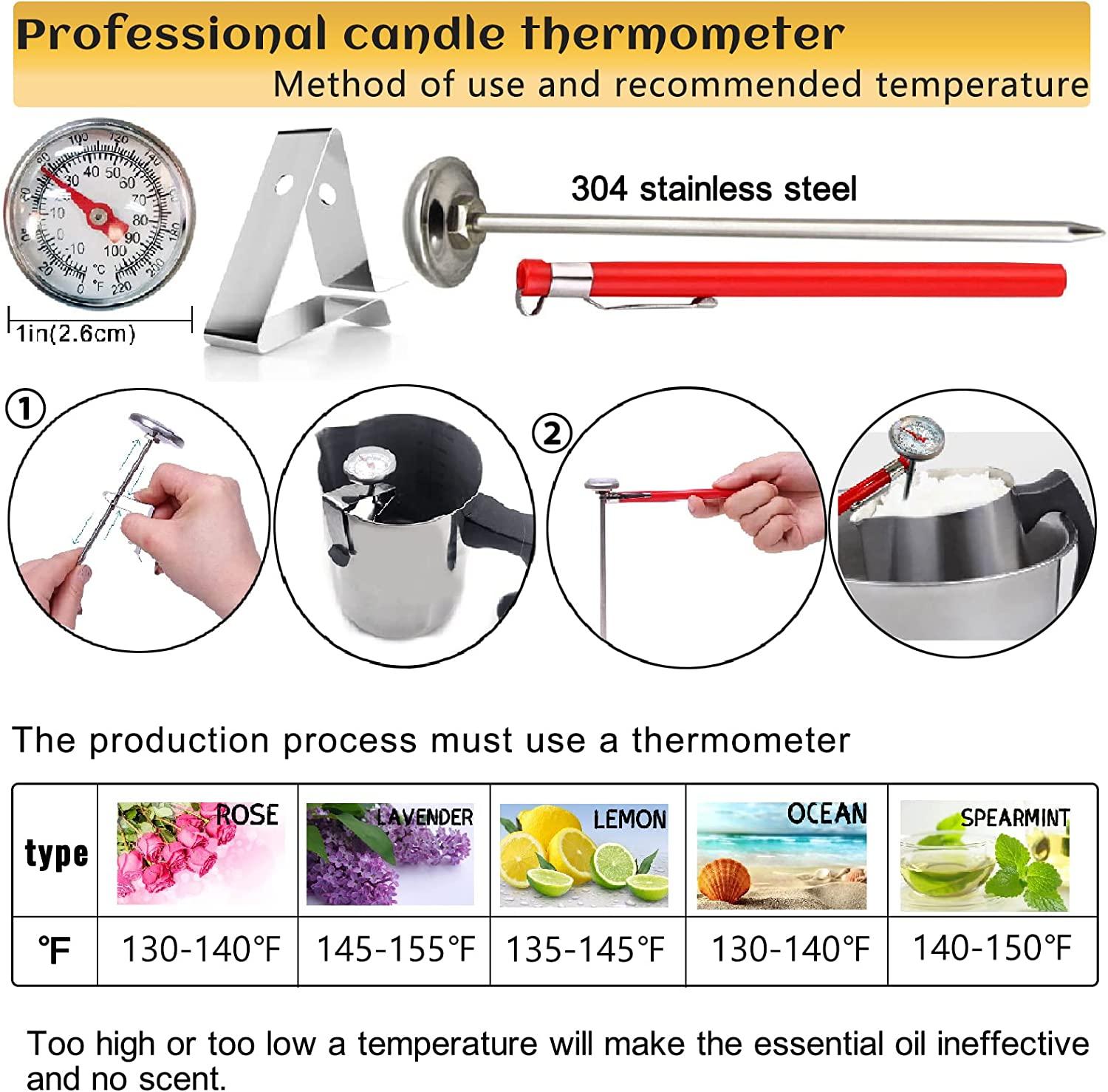 Standard Melting Pot and Thermometer Candlemaking Wax Melting Pot Wax  Thermometer 