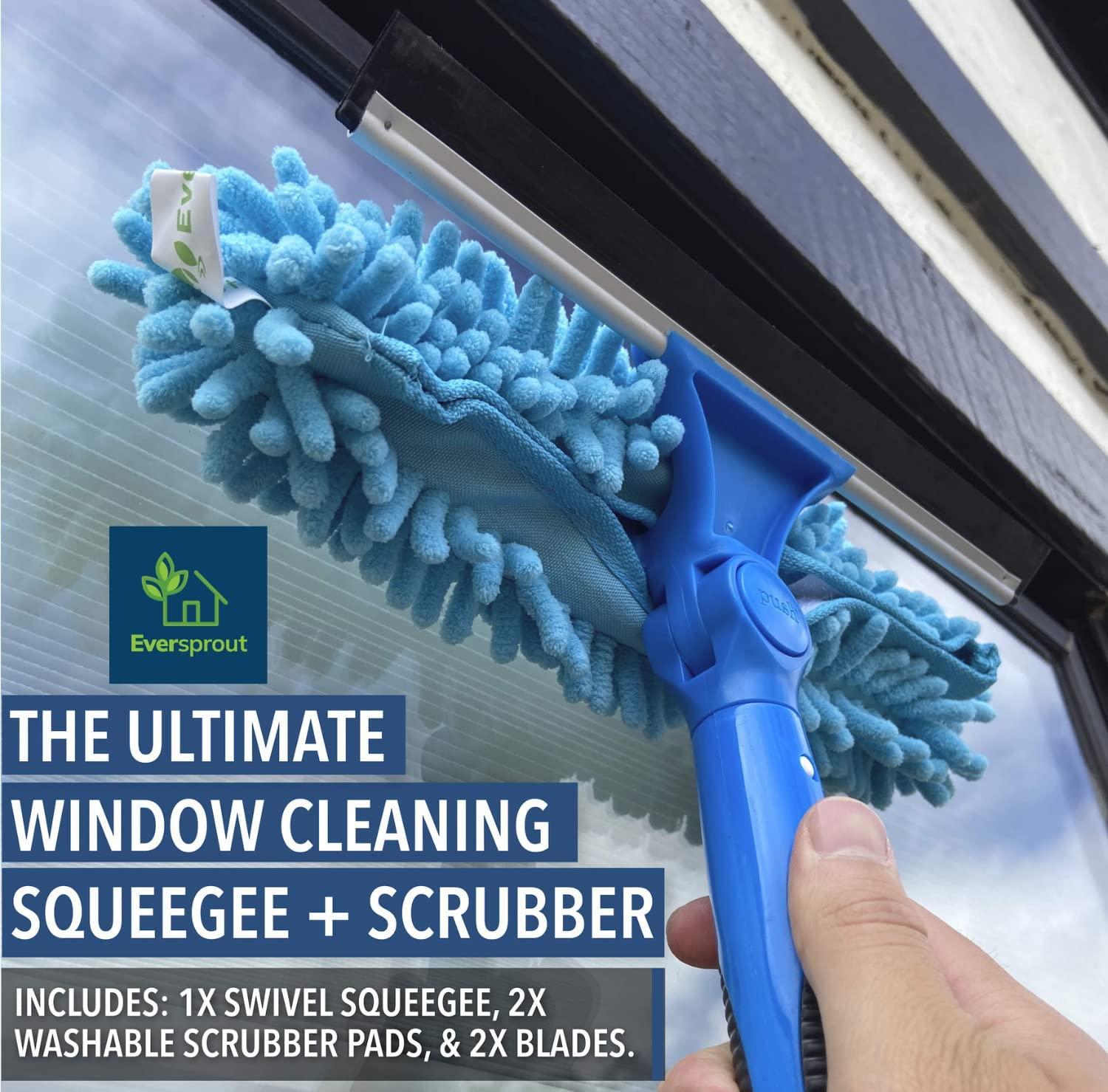 1 Telescopic Window Cleaner Car Squeegee 3 Feet Long Handle Washer Wiper Brush