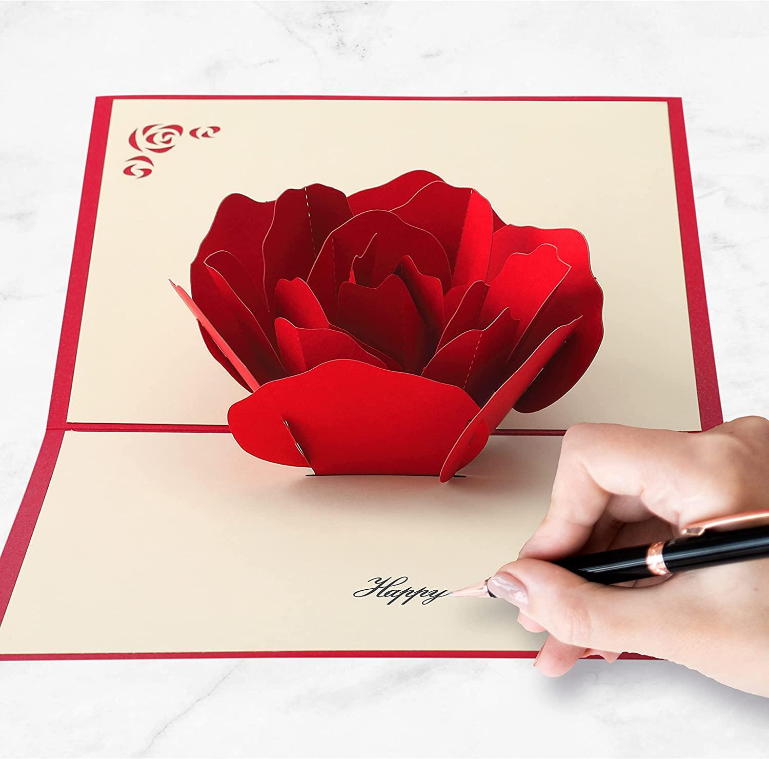 Pop-Up Bouquet Card: Red Roses