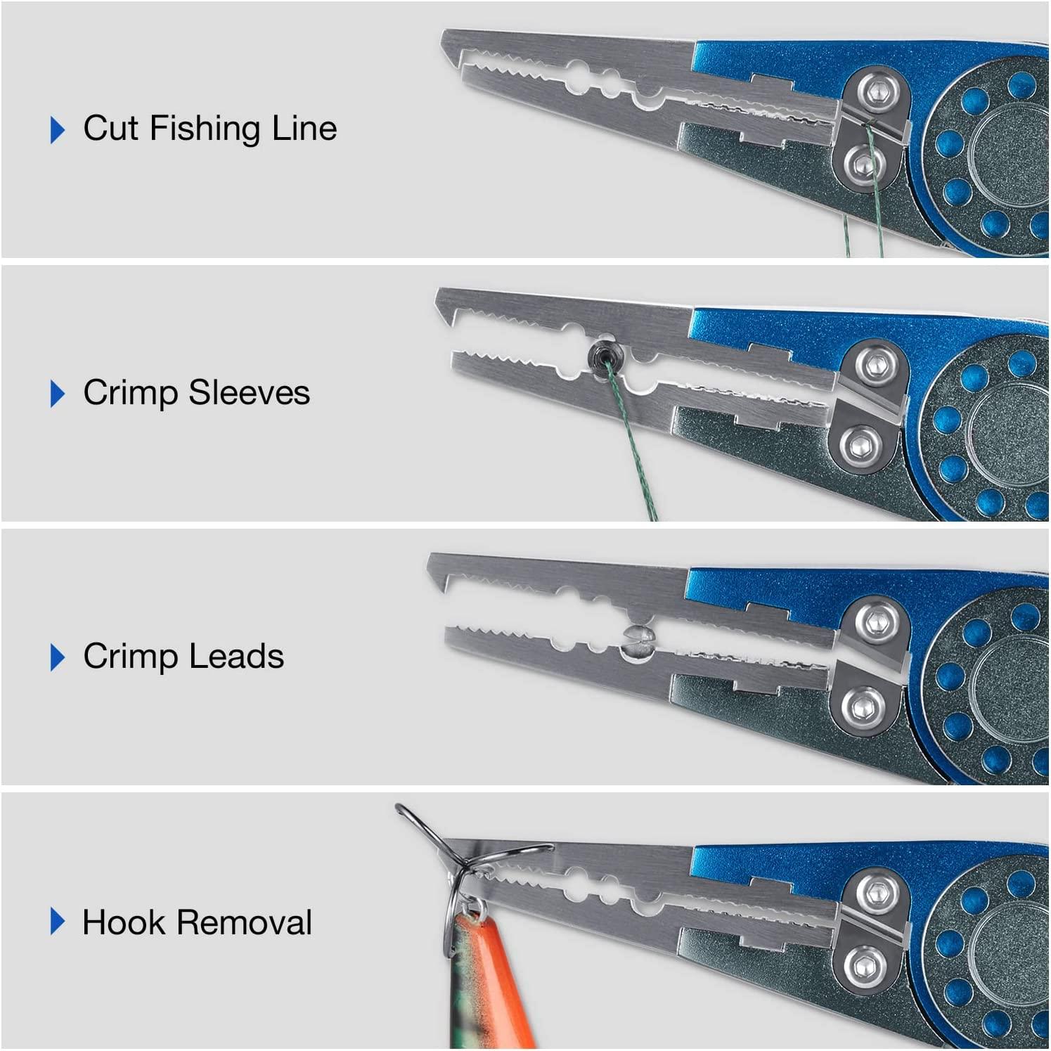 Piscifun Fishing Pliers Aluminum Braid Cutters Split Ring Pliers