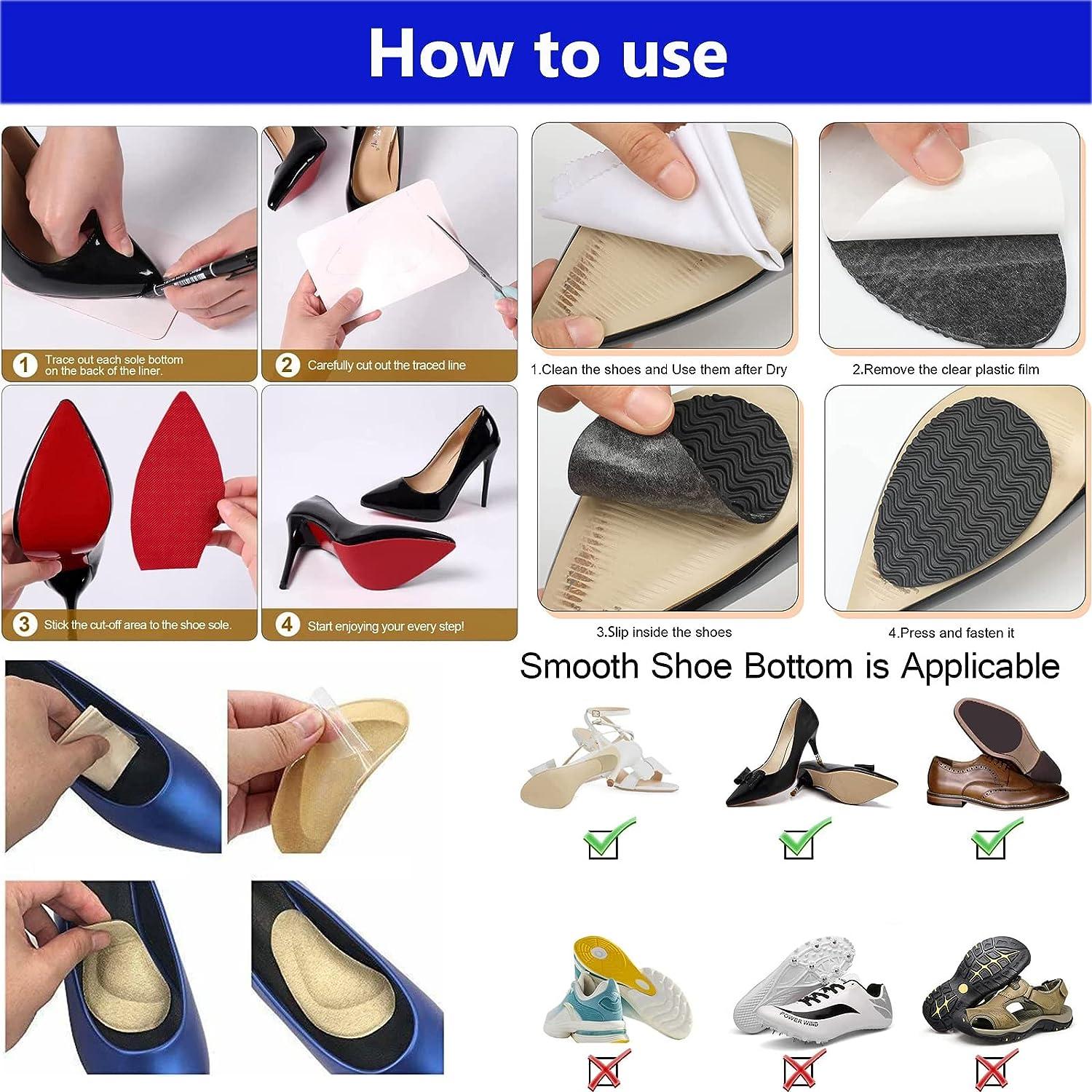 Shoe Sole Protectors for Christian Louboutin Heels, Red Silicone Non-Slip  Self Adhesive Shoes Cover Bottoms, Shoe Bottom and Heel Anti Slip Grip Pads
