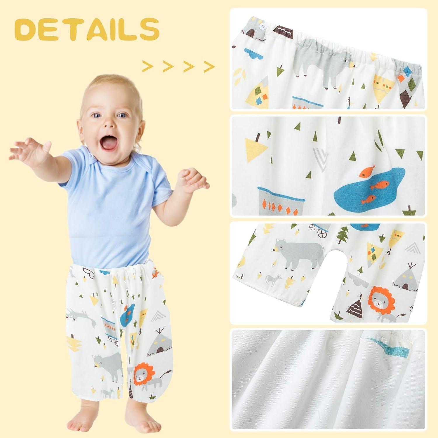 Baby Toilet Training Pants Kids 2 in 1 Waterproof Reusable Cotton Nappy  Diaper Skirt Cute Cartoon Skort Pants Polar Bear High Low Waist M
