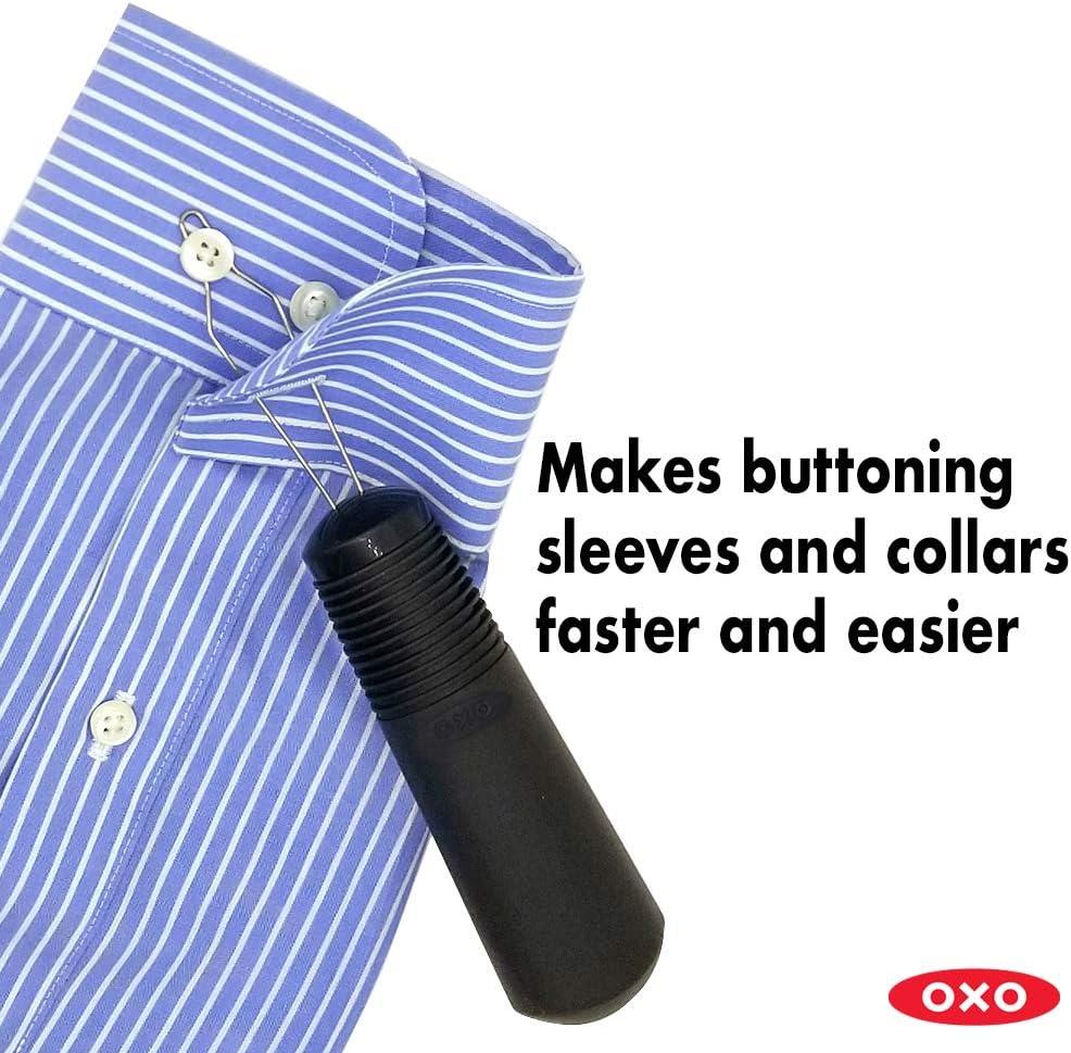Grip Button Hook Helper Shirt Collar Buttoner Jeans Easy Buttoner Button  Hook Aid Tool Lightweight Built-up Dressing Aid for Arthritis (Without Hook)