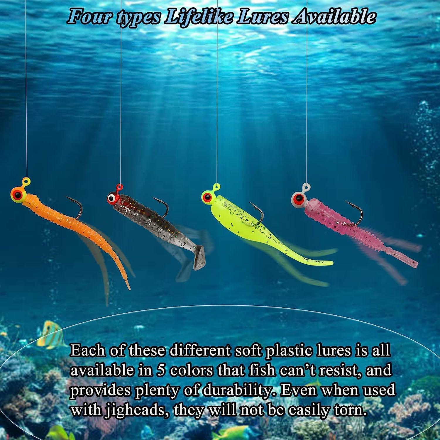 Tube Baits Tube Jigs Heads Swimbaits Kit, Pre-Rigged Tubes Lure Soft  Plastic Fishing Grub Worm, Tube Bait Hooks Crappie Jigs Crappie Lures  Tackle For