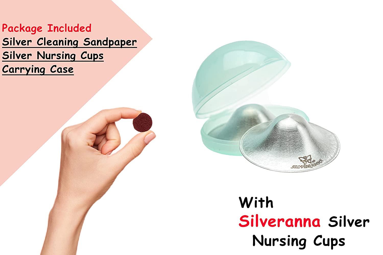 Moogco The Original Silver Nursing Cups - Nipple Shields for Nursing  Newborn - Breastfeeding Essentials - Newborn Essentials Must Haves - Nipple