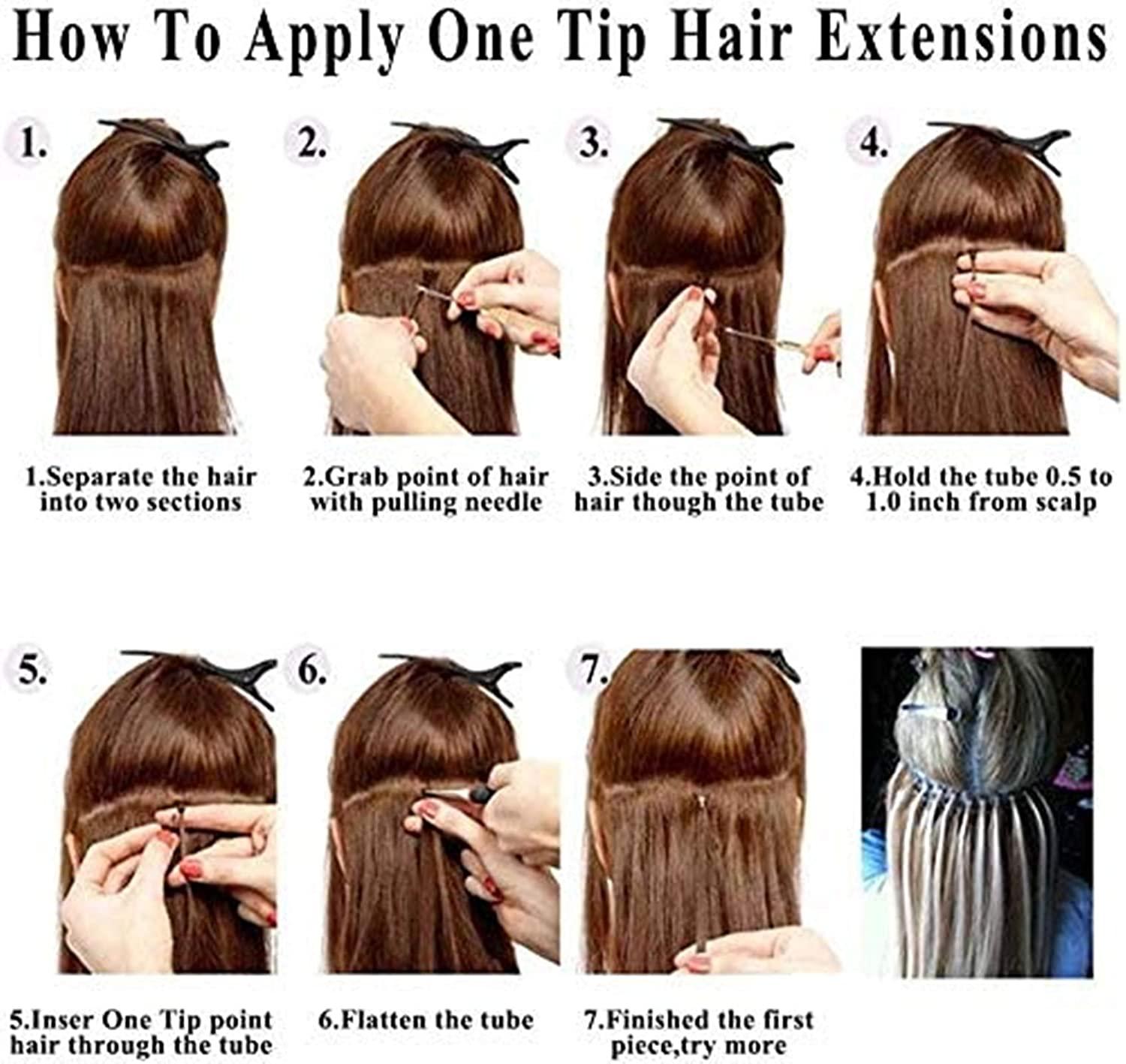 Hair Extension Loop Tool, 10 Pcs Bead Threader For Hair Hair Extension Bead  Tool Stainless Steel Hair Extension Loop Needle Threader Hair Extension