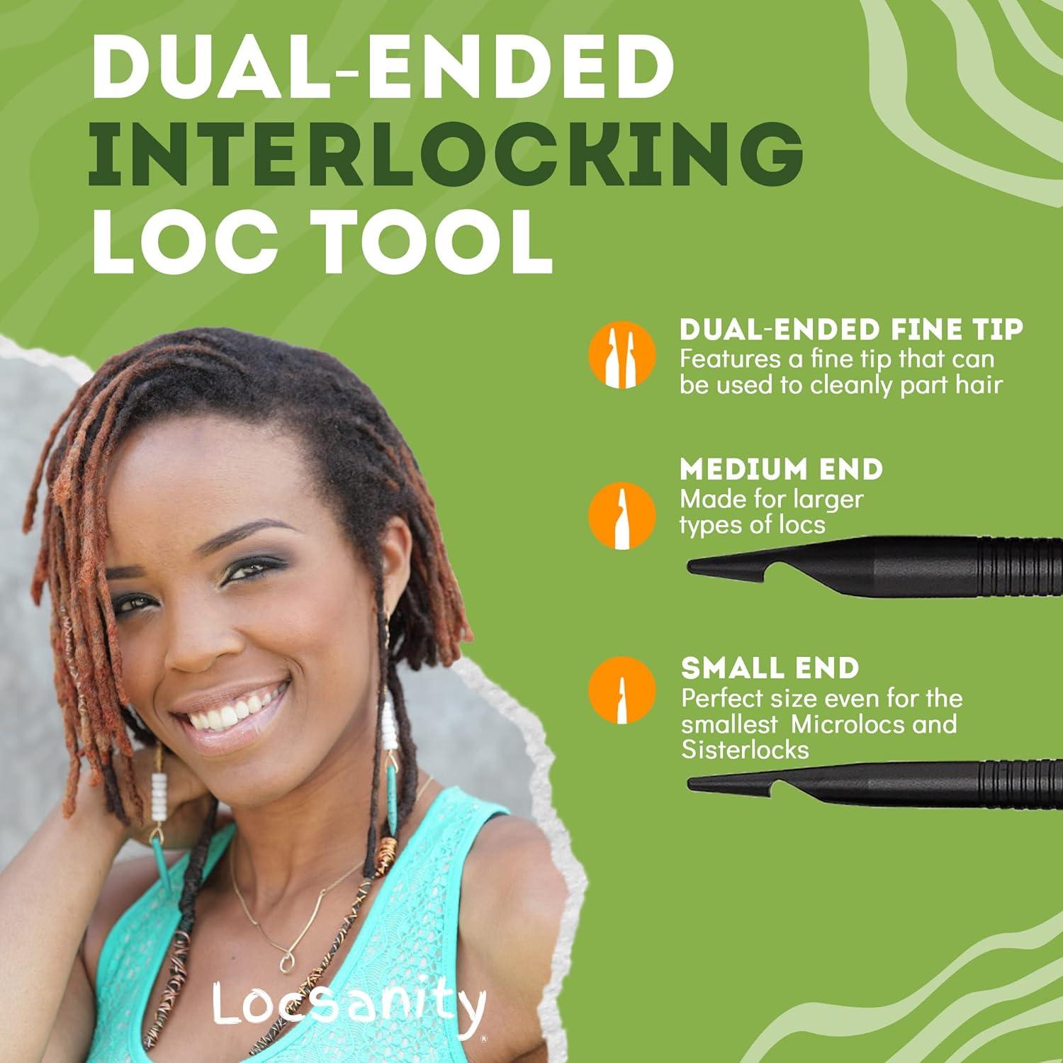 Locsanity Curved Interlocking Microlock Sisterlock Dreads Set Tool Loc