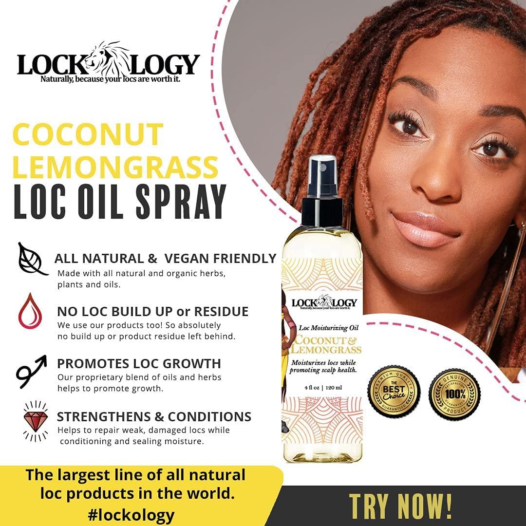Loc Oil Loc Spray For Dreads | All Natural Coconut Lemongrass Loc  Moisturizer For Dreads | Loc Oil Locs Hair Products for Dreadlock Hair  Products