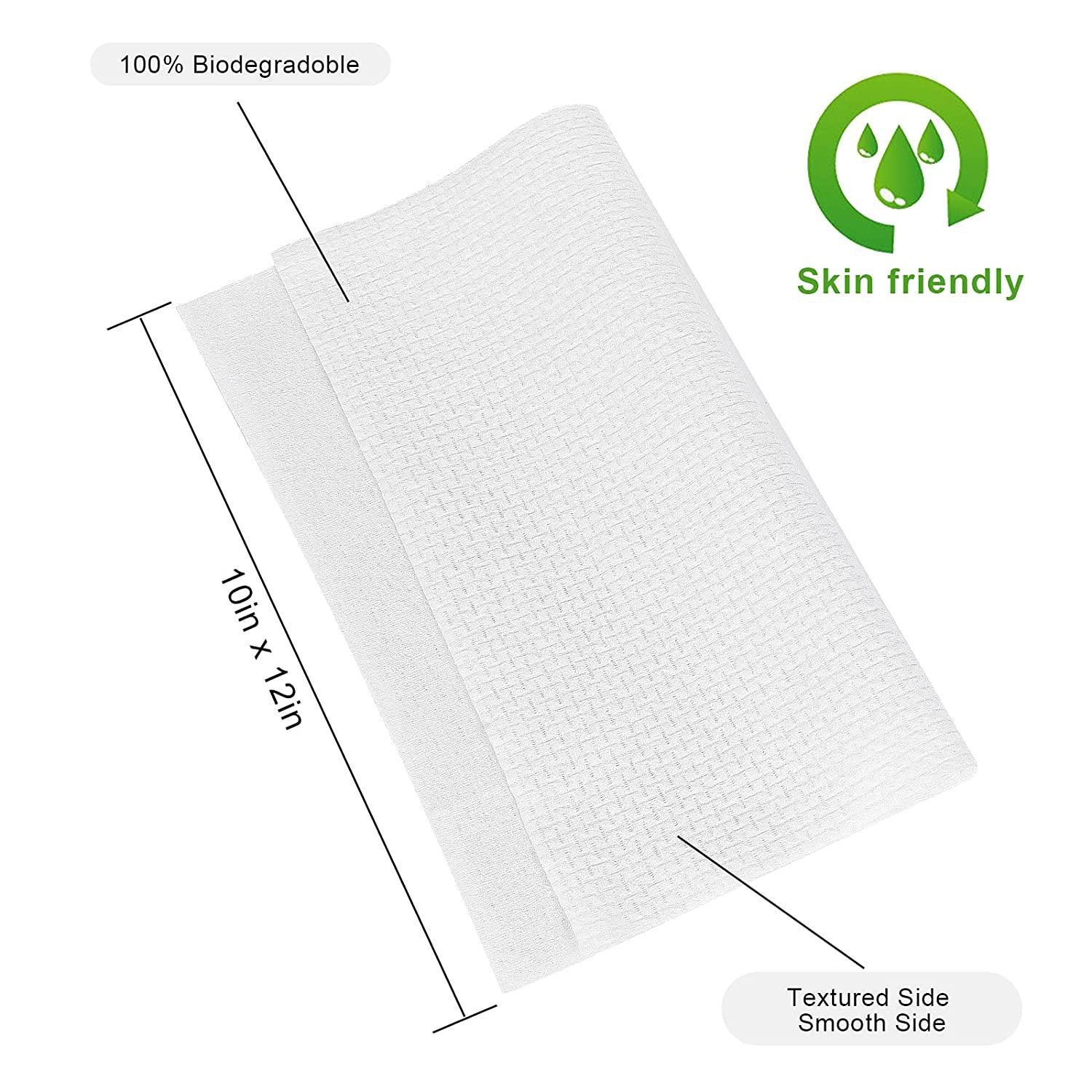RUIJIU Disposable Face Towel Clean Towels XL, Large Size 10X 12, 100%  Cotton Biodegradable Unscented Soft and Thick Disposable Clean Face Towels  for