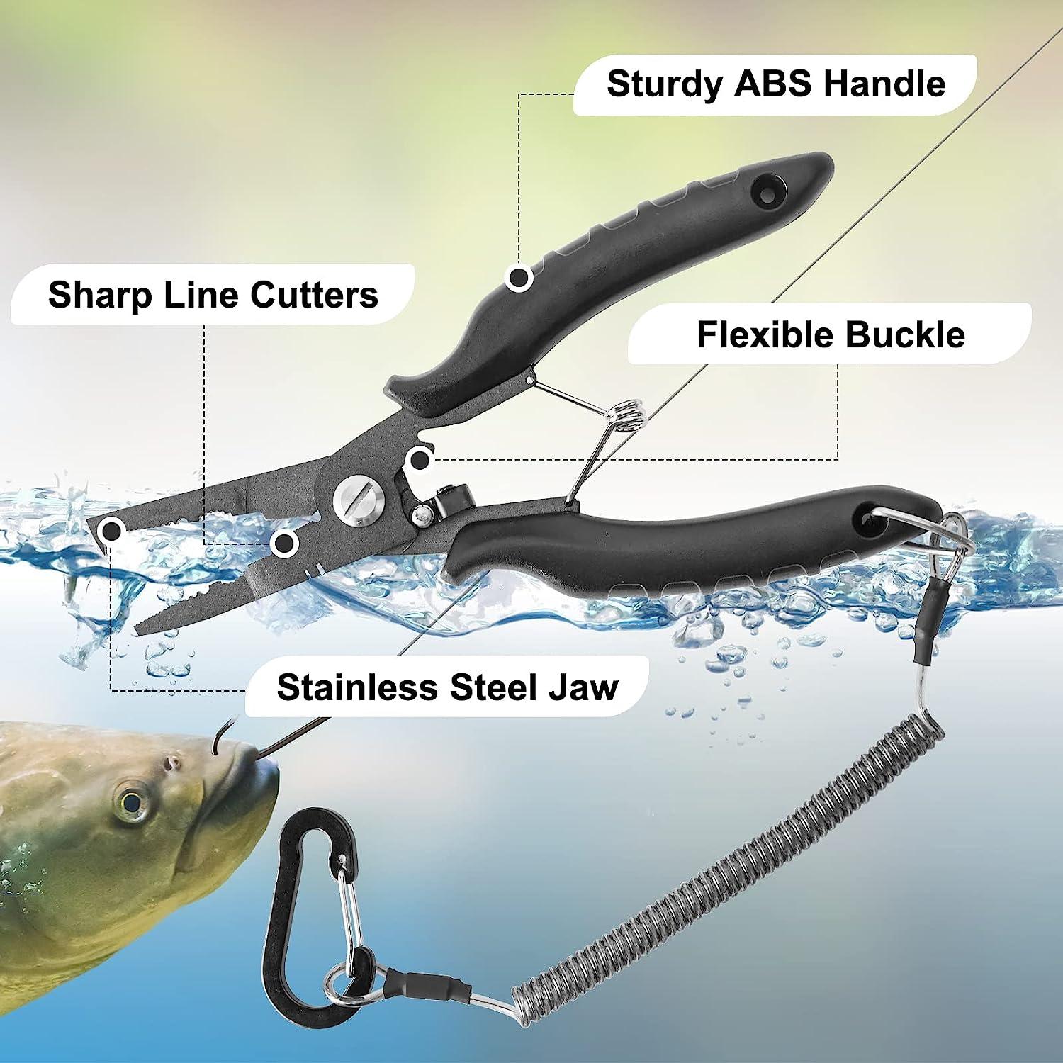 Fishing Pliers, Fish Lip Gripper, Stainless Steel Fishing Tools Set,  Multifunctional Fishing Accessories, Portable Fish Gripper With Wrist Strap,  Fishing Pliers Saltwater, Fishing Gifts for Men