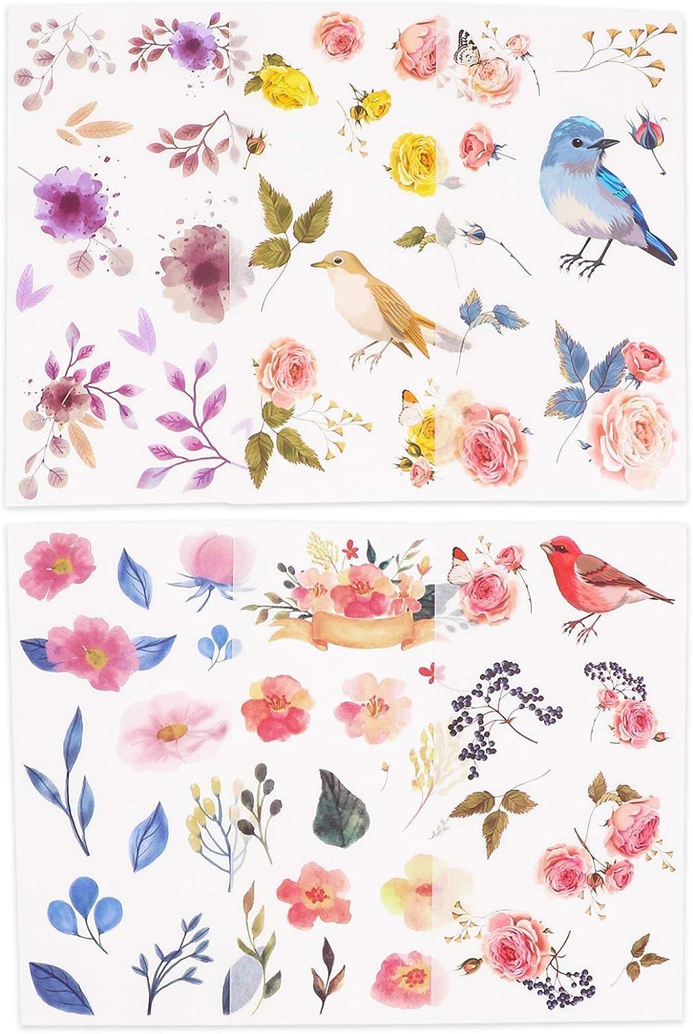 Knaid Pressed Flower Themed Stickers Set (320 Pieces) Dried