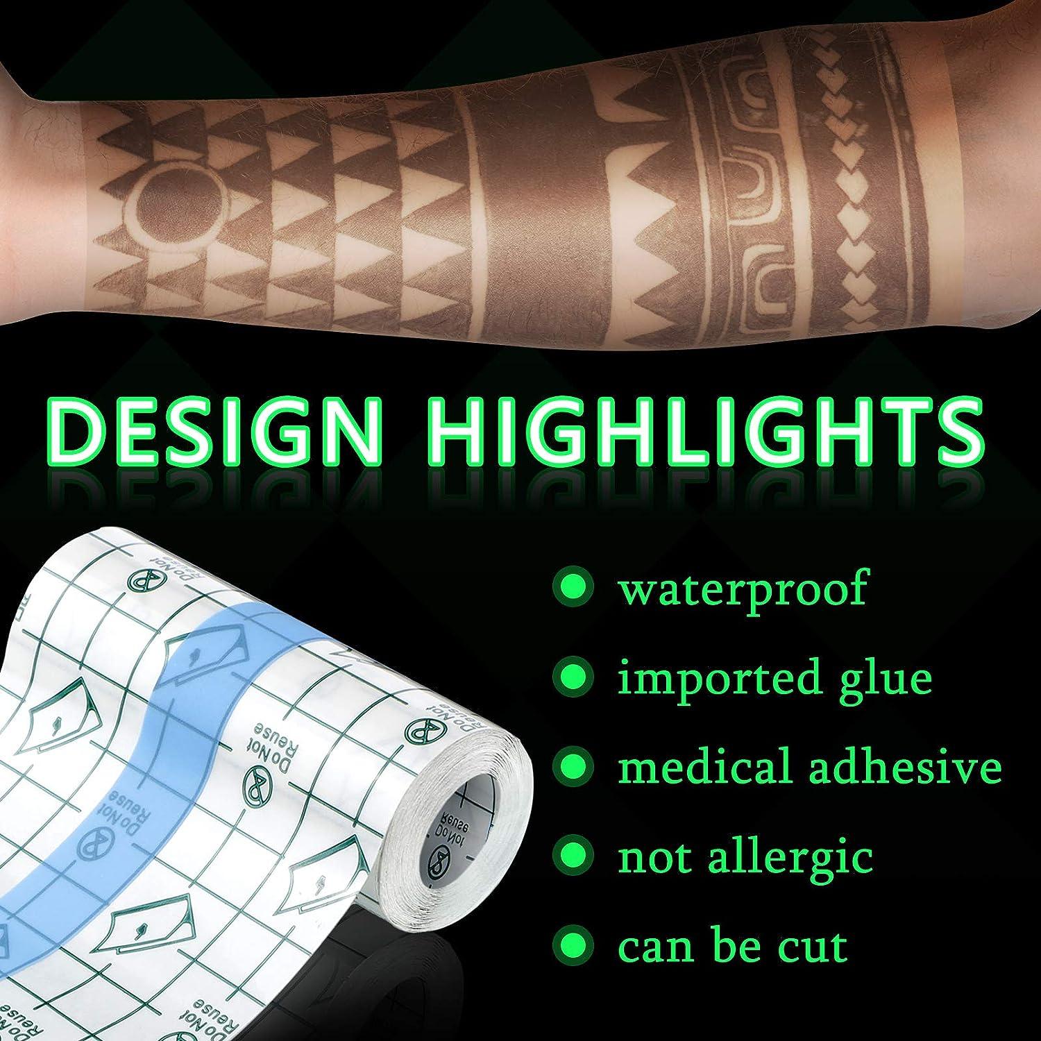Amazon.com: Waterproof Transparent Protective Film Tattoo Bandage Roll 6” x  11 yd Skin Dressing Tattoo Aftercare : Beauty & Personal Care