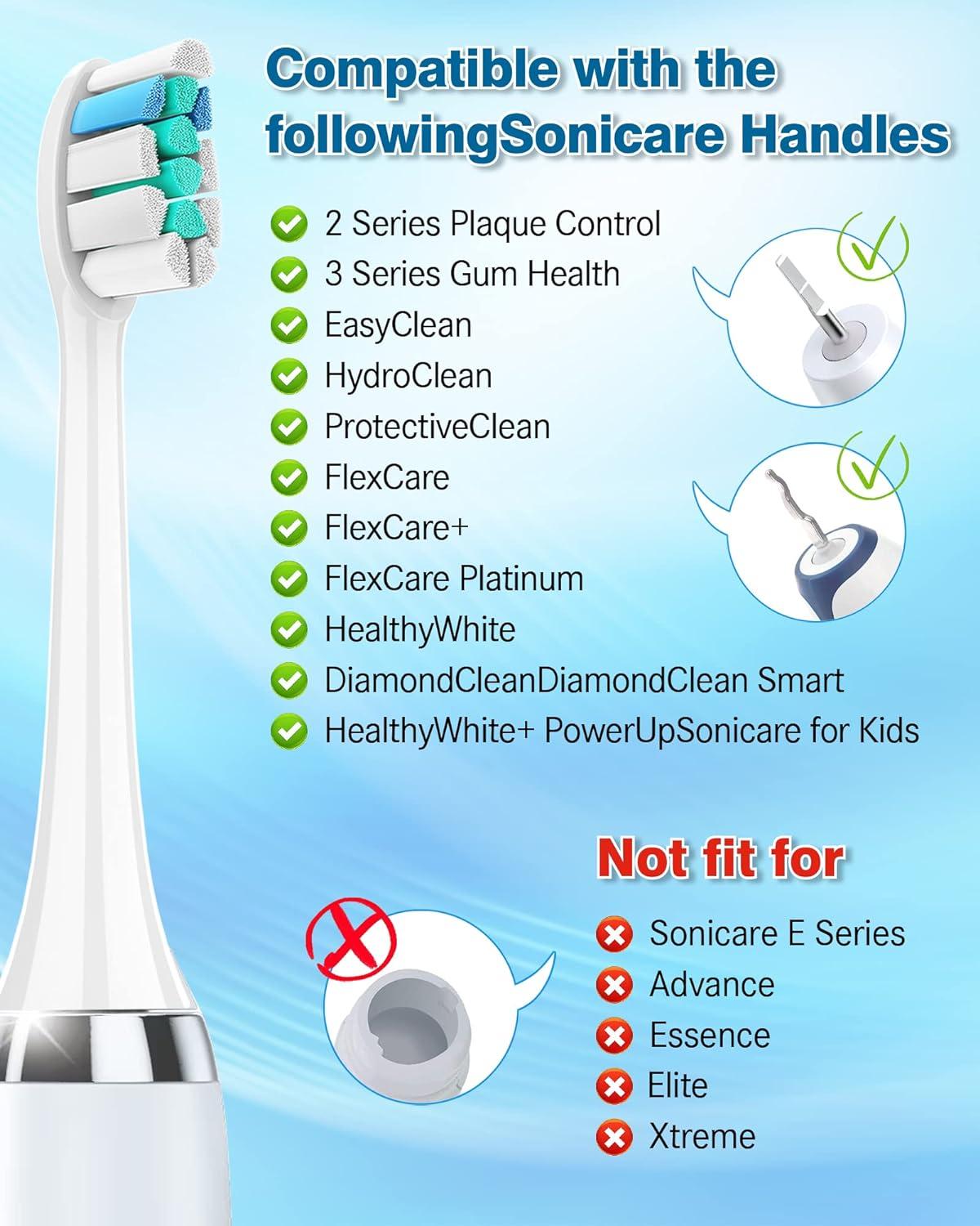 Toothbrush Replacement Heads Compatible with Philips Sonicare 8