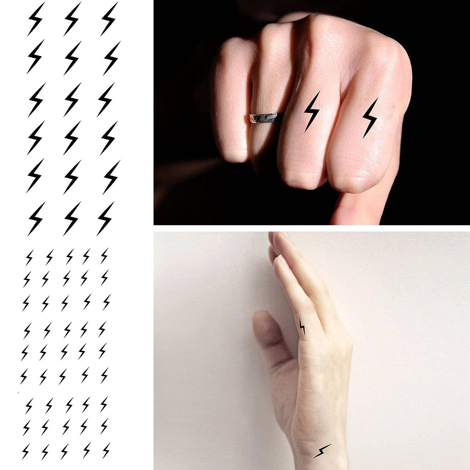Waterproof Temporary Tattoos Sticker Scorpion Lightning Skeleton Cross  Small Element Flash Tatoo on Finger Fake Tatto Women Men - AliExpress