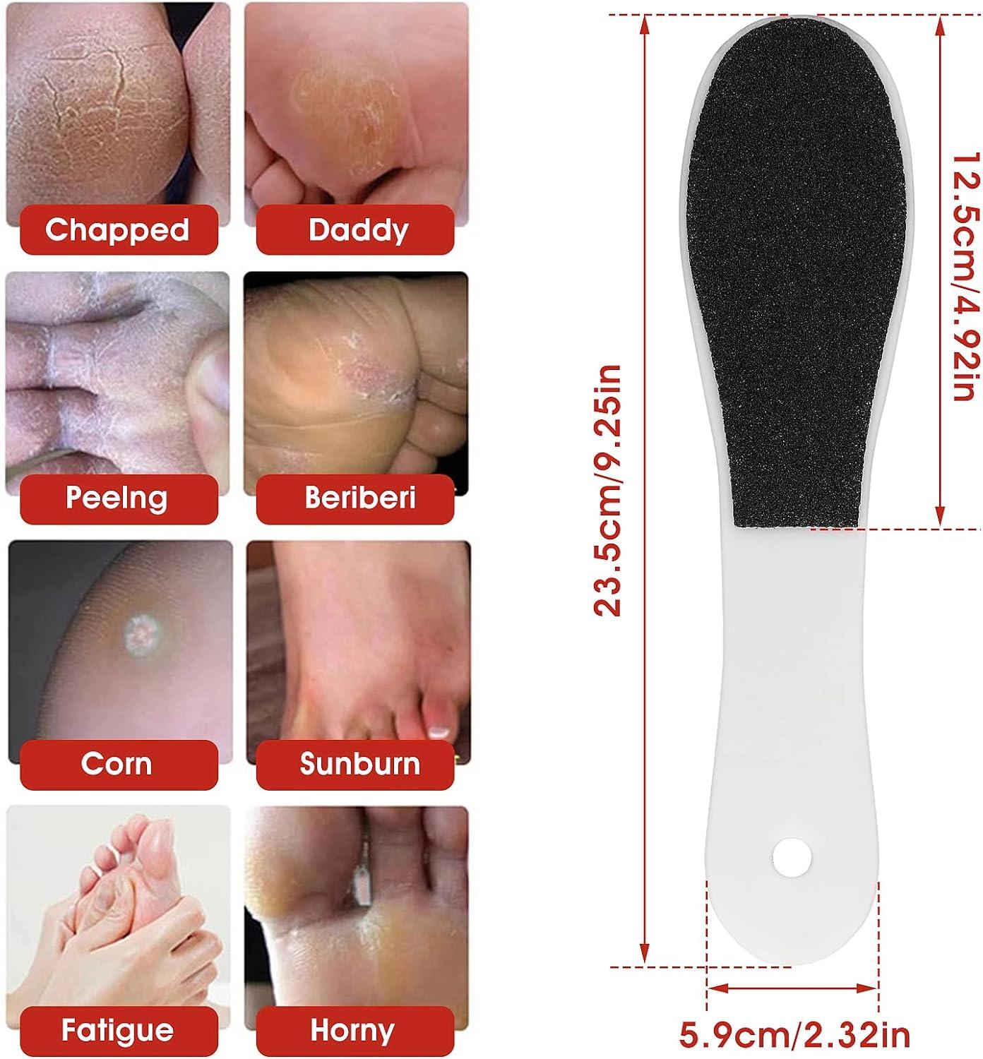 WLLHYF 4 Pieces Double Sided Pedicure Foot File Foot Scraper, Exfoliator  Remover Dead Skin Hard Skin