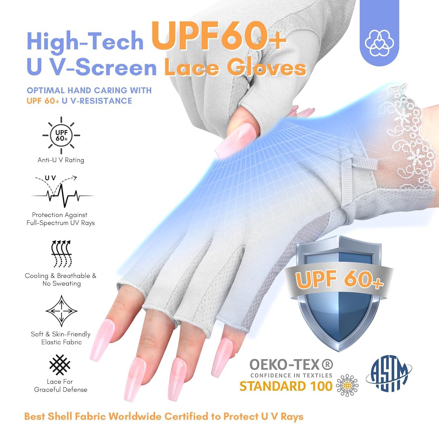 1 Pair Anti Uv Gloves Uv Shield Glove Fingerless Manicure Nail Art Tool