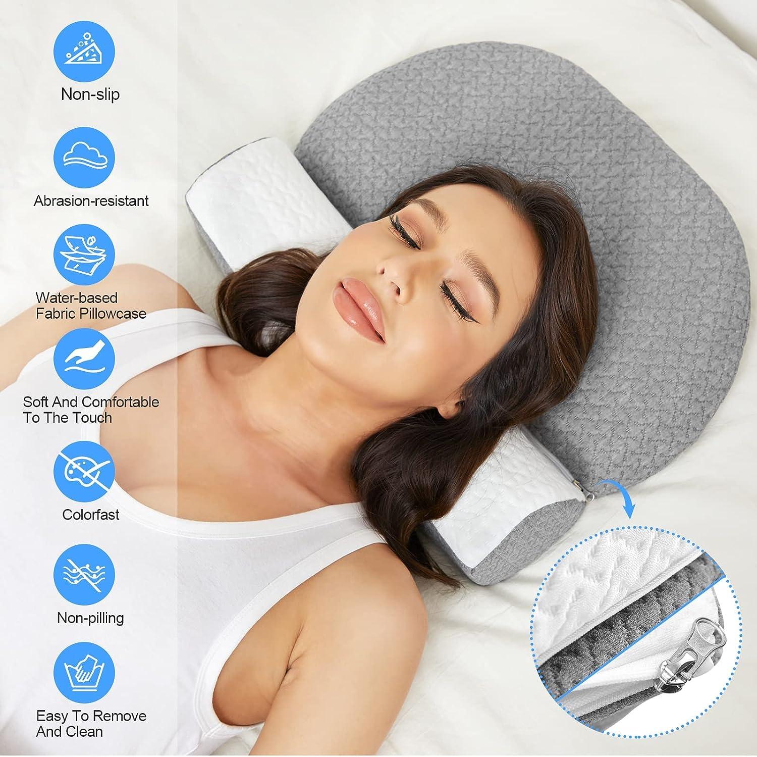 Cervical Neck Pillows for Pain Relief Sleeping, High-Density Memory Foam  Pillow Neck Bolster Support Pillow Neck and Shoulder Relaxer, Neck