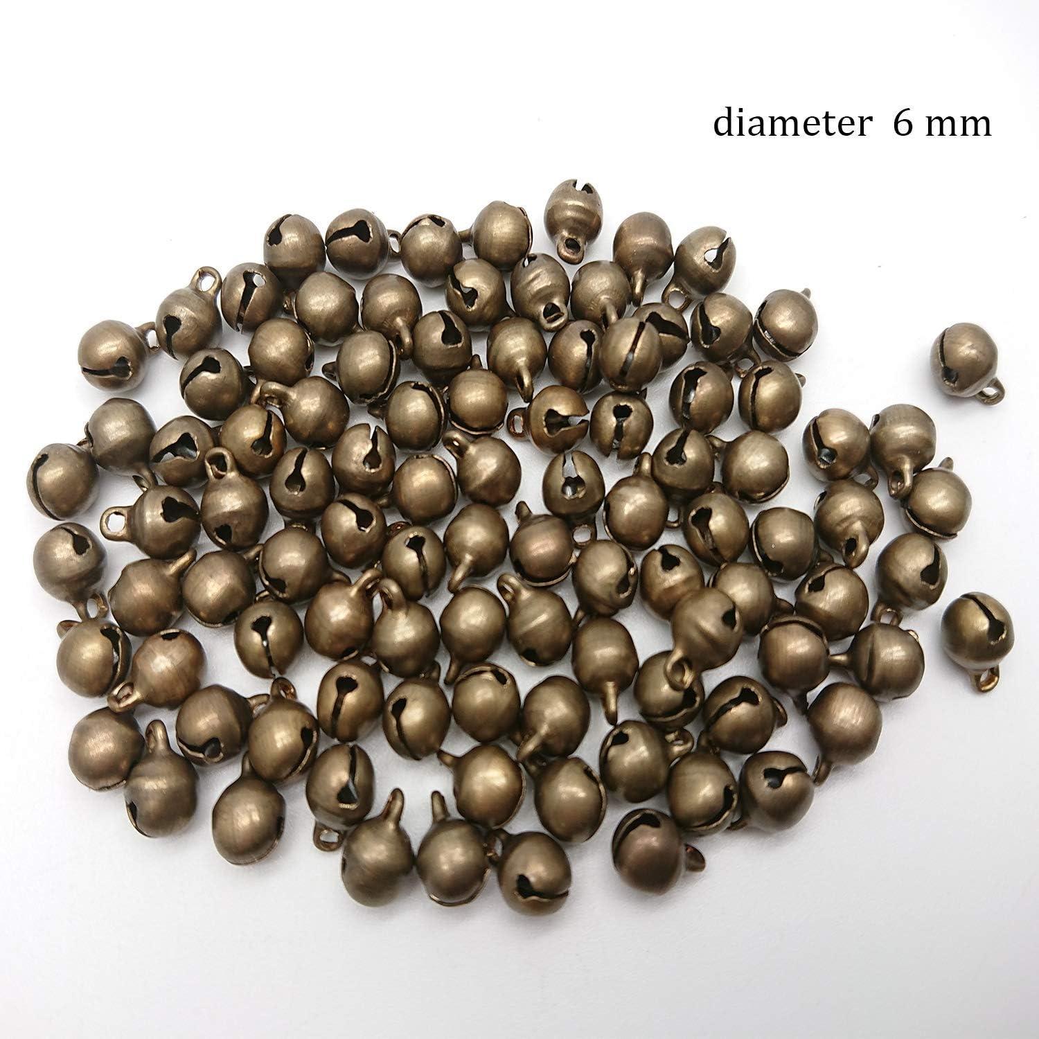 Bells 100 pieces 6mm Gold color Steel Jewelry Craft Supplies