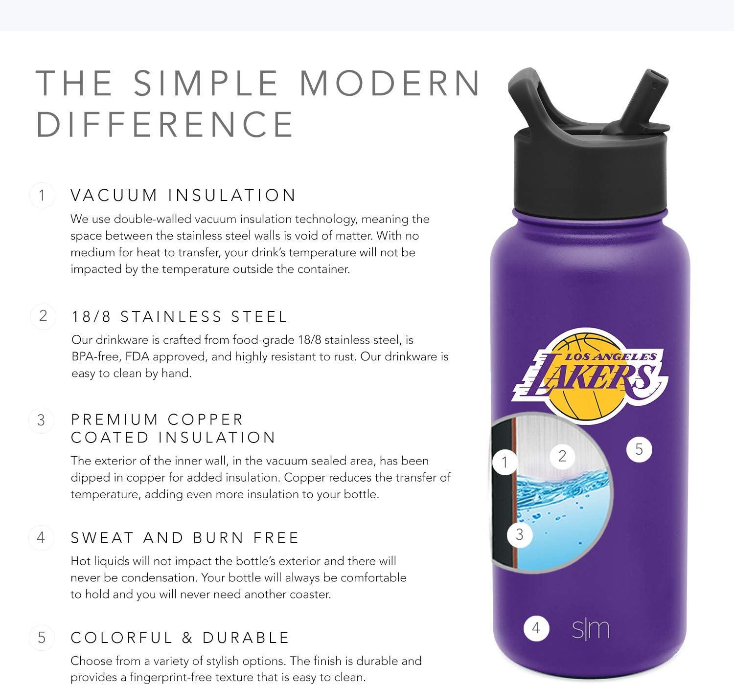 Simple Modern Water Bottle with Straw Lid Vacuum Insulated -Sunshine