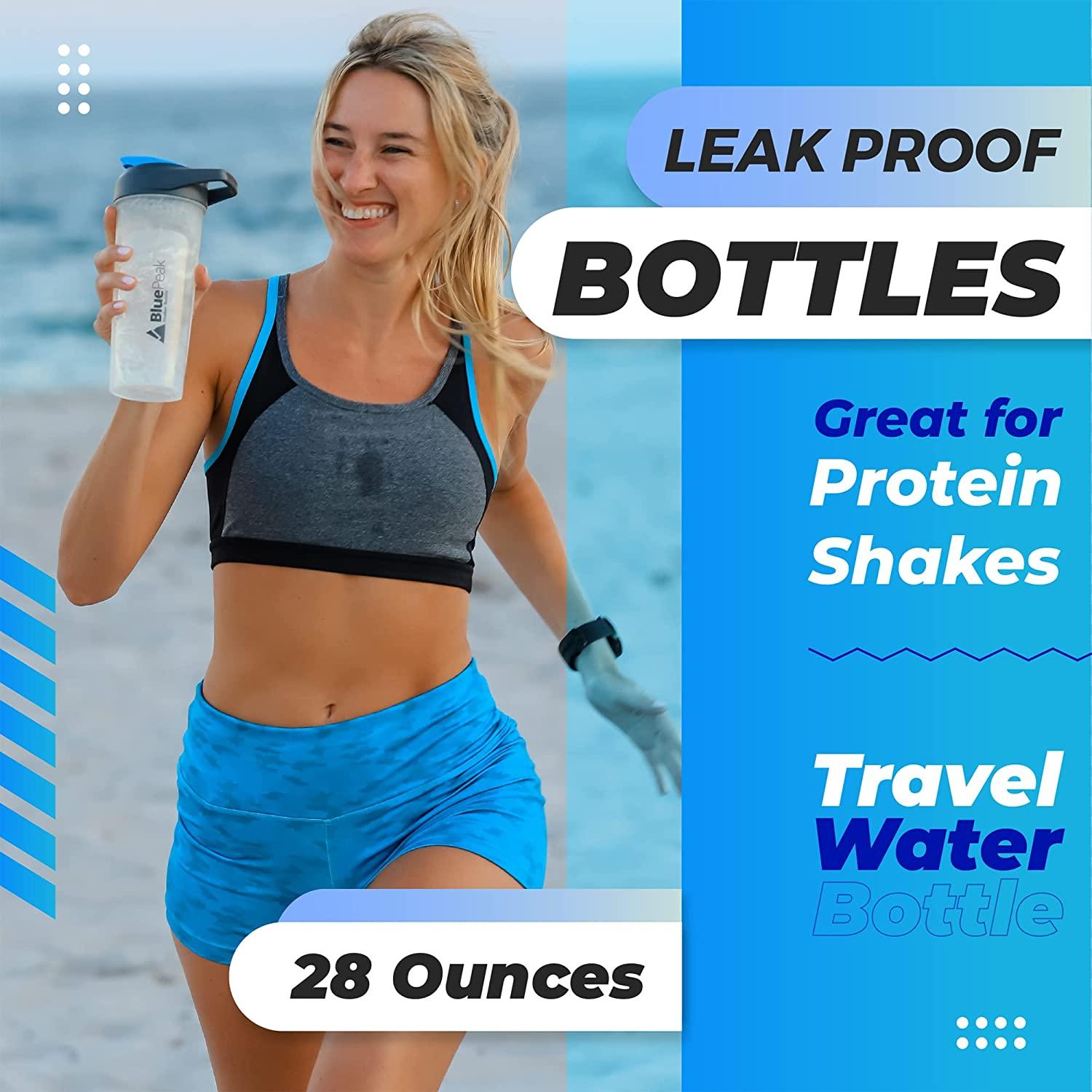 BluePeak Protein Shaker Bottle 2-Pack 28-Ounce