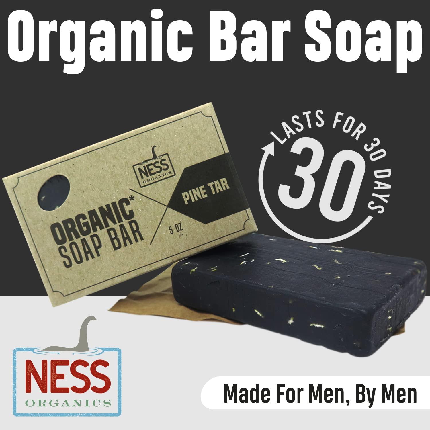 Ness Mens Soap Bar - Pine Tar Scent Natural Soap For Men With Organic  Ingredients Mens Bar Soap With Essential Oils Moisturizing Bar Soap For Men  Handmade In The USA Cruelty Free
