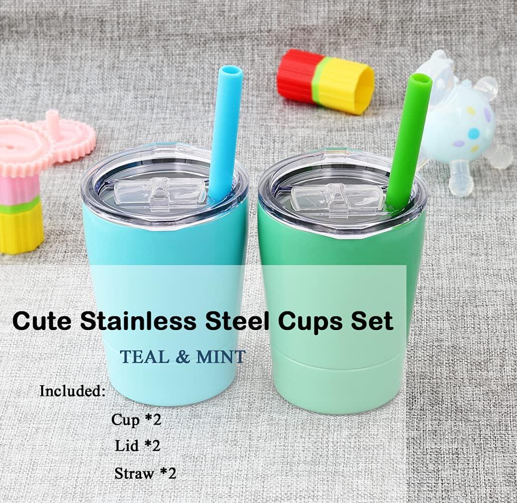 Mint Green Stainless Steel Tumbler with Straw