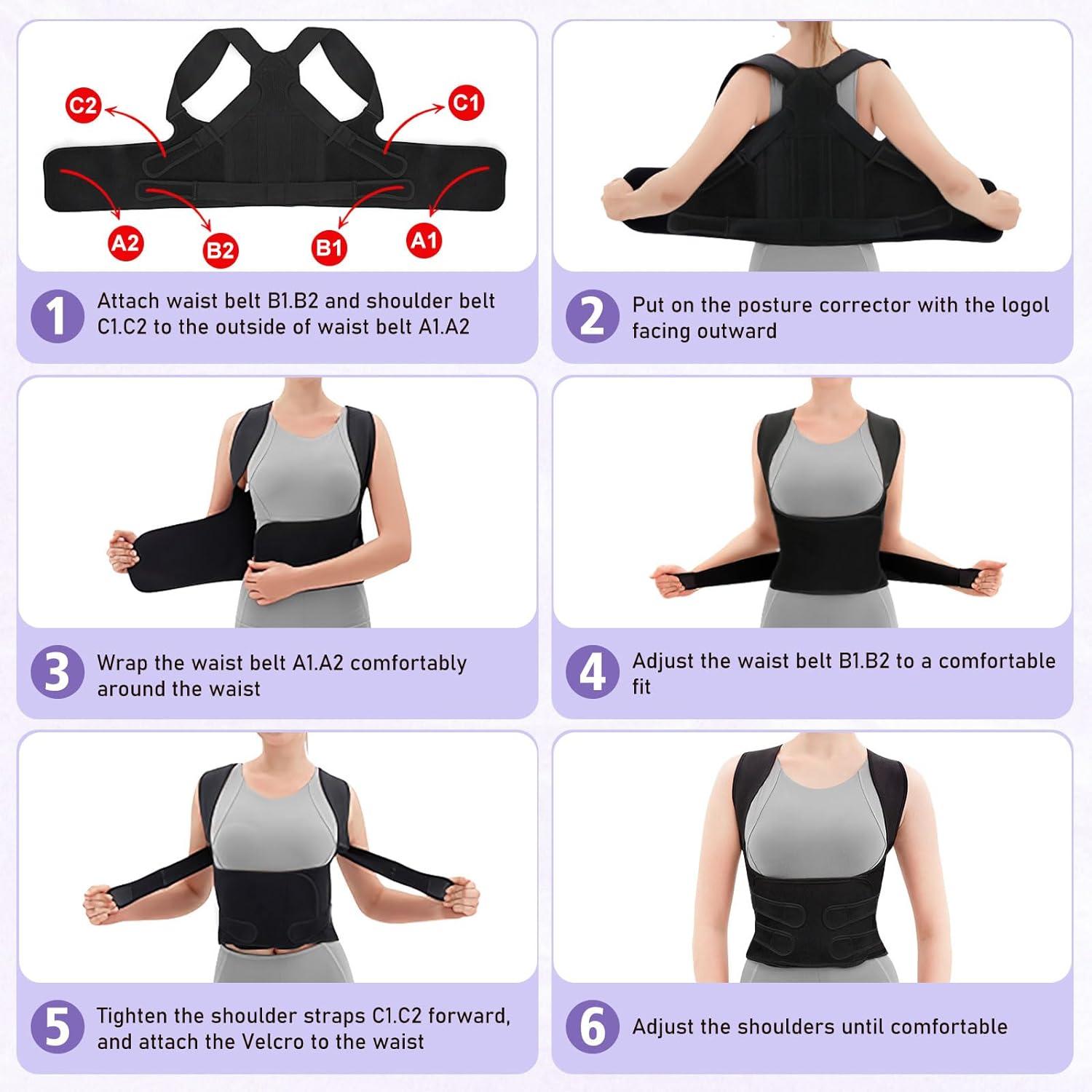 Back Brace and Posture Corrector for Women and Men, Back Straightener  Posture Corrector, Scoliosis and Hunchback Correction, Back Pain, Spine  Corrector, Support, Adjustable Posture Trainer, Small (Waist 26-34 inch) :  : Health