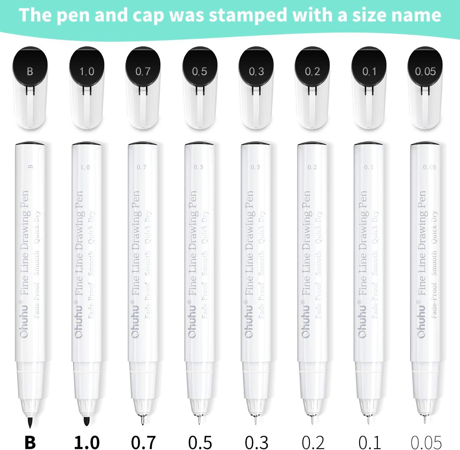 Ohuhu Premium Metallic Marker Pens Fine Tip, Set of 10