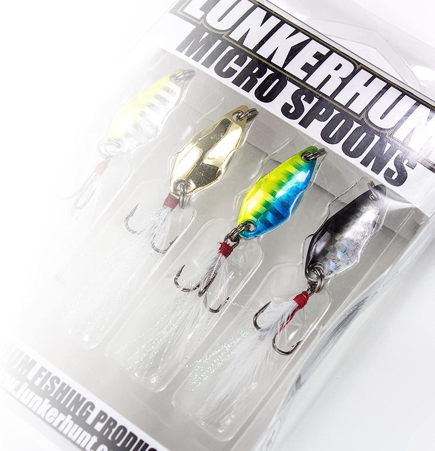 Lunkerhunt Micro Spoon Fishing Lures (4-Pack), Spoon Fishing Bait Saltwater  for Bass Fishing and Trout