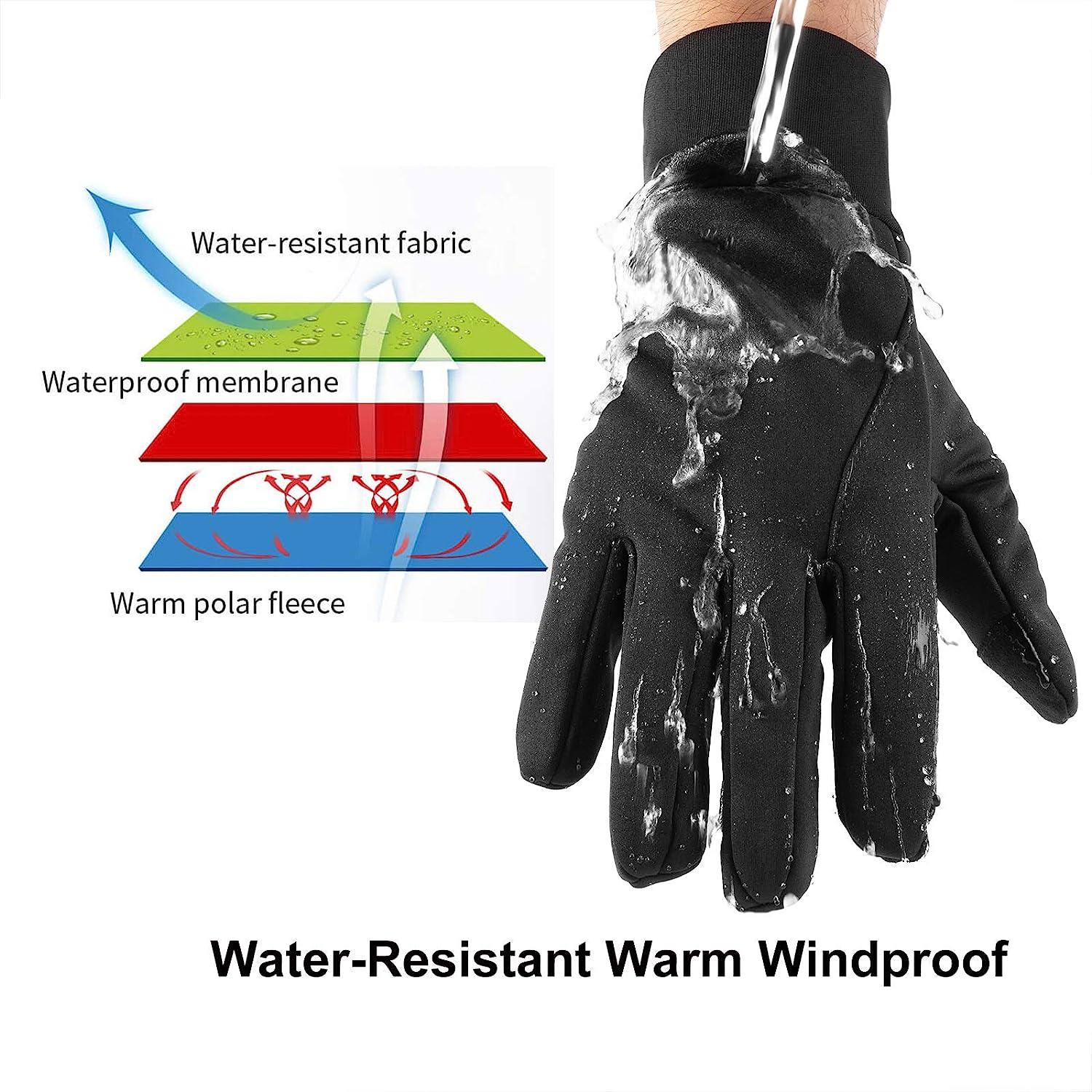 KOPHOTY Winter Gloves Men Women Touch Screen Warm Gloves Water Resistant  Windproof Thermal Gloves for Driving Running Cycling Texting Black Large  (Men) -- X-Large (Women)