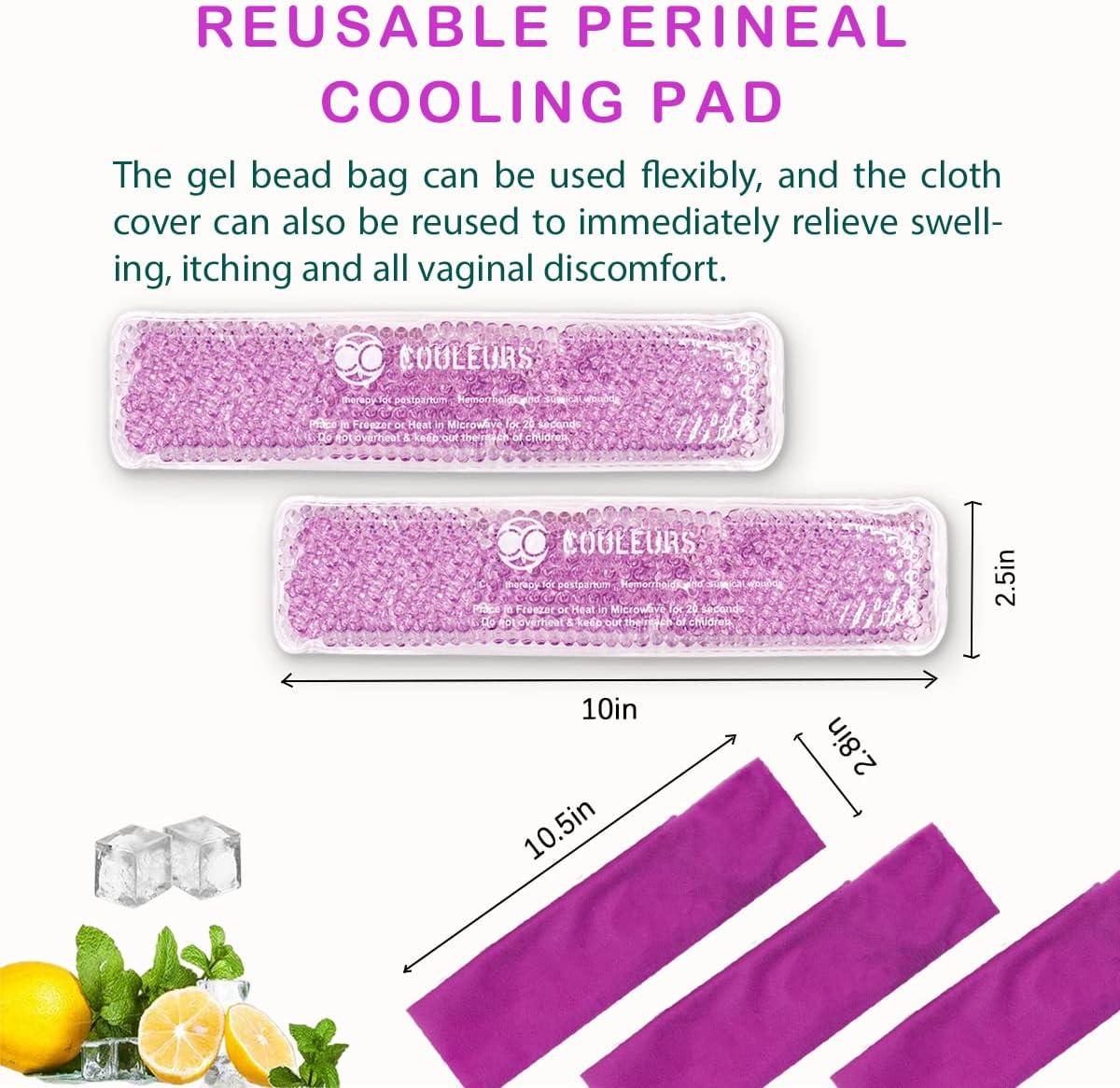 Reusable Perineal Ice Packs for Postpartum & Hemorrhoid Pain Relief, hot &  Cold Pack for Women After Pregnancy, 2 Ice Pack and 3 Cover. (New Purple)